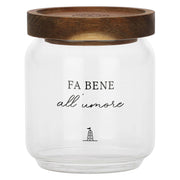 Barattolo Zucchero, I Garbati - Barattolo: vetro borosilicato Tappo: acacia con guarnizione in silicone, 400 ml