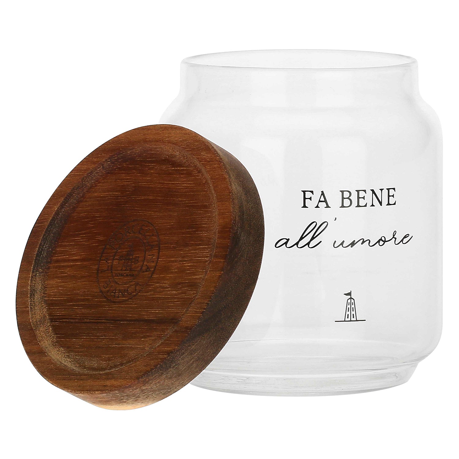 Barattolo Zucchero, I Garbati - Barattolo: vetro borosilicato Tappo: acacia con guarnizione in silicone, 400 ml