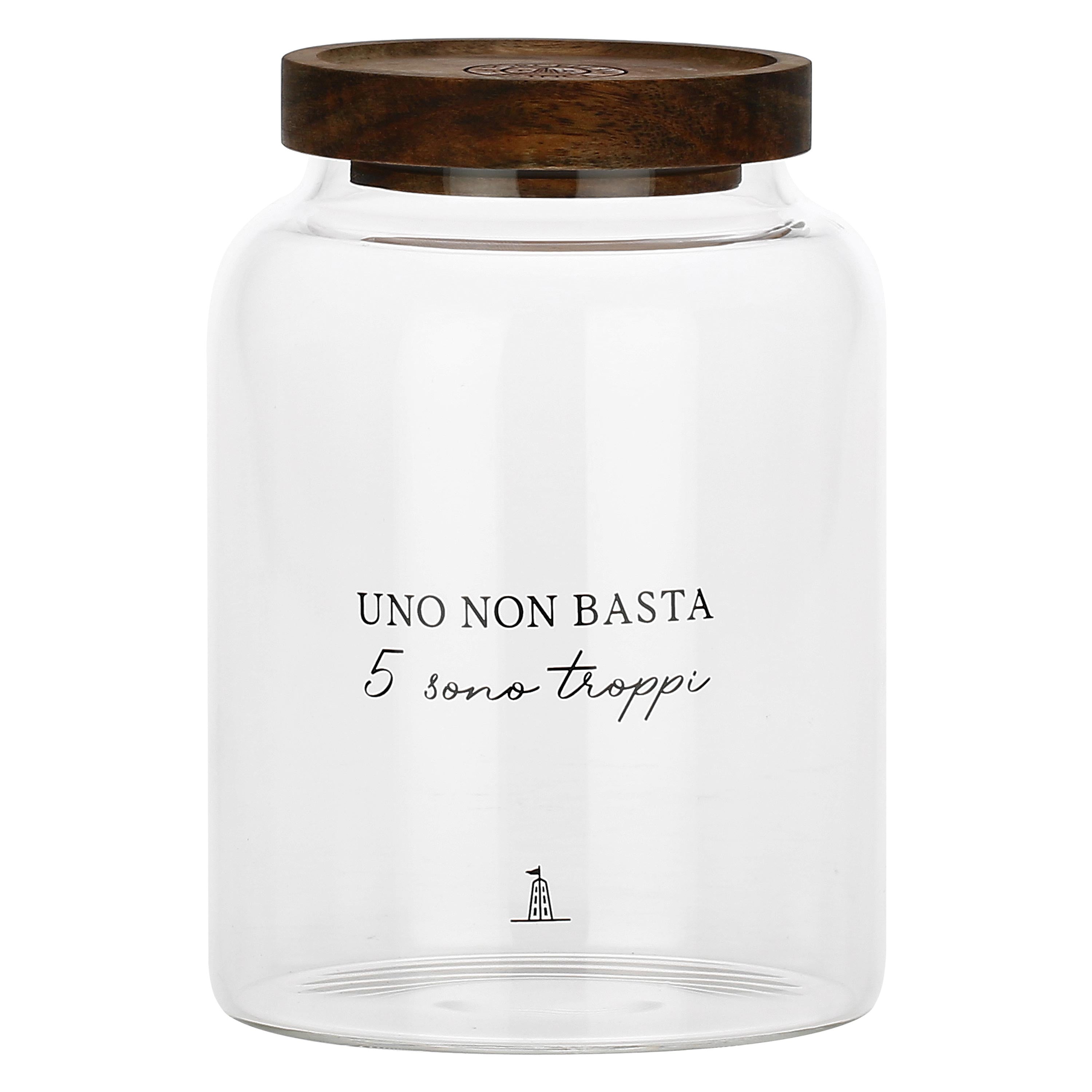 Barattolo Caffe', I Garbati - Barattolo: vetro borosilicato Tappo: acacia con guarnizione in silicone, 1,2 l