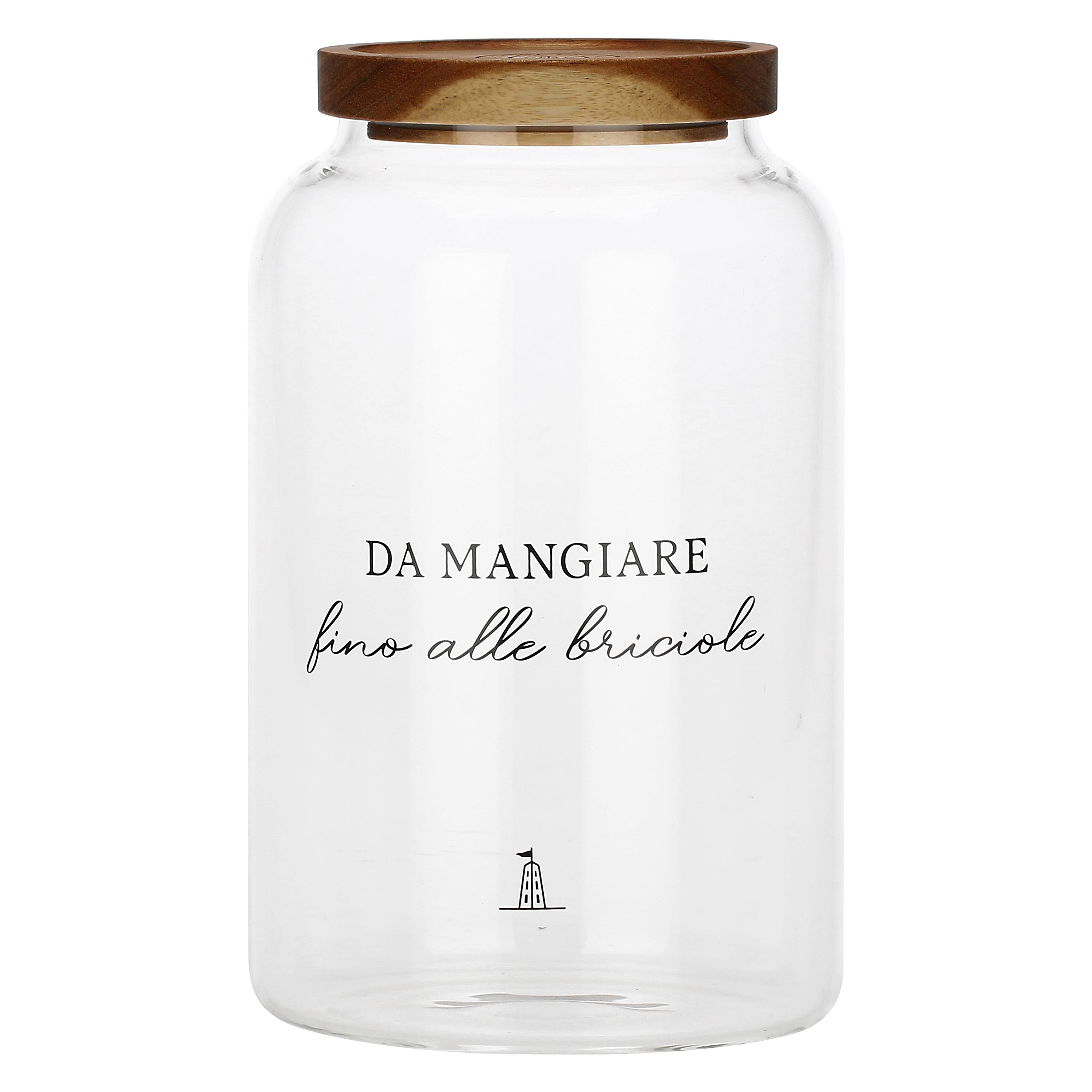 Barattolo Biscotti, I Garbati - Barattolo: vetro borosilicato Tappo: acacia con guarnizione in silicone, 3 l