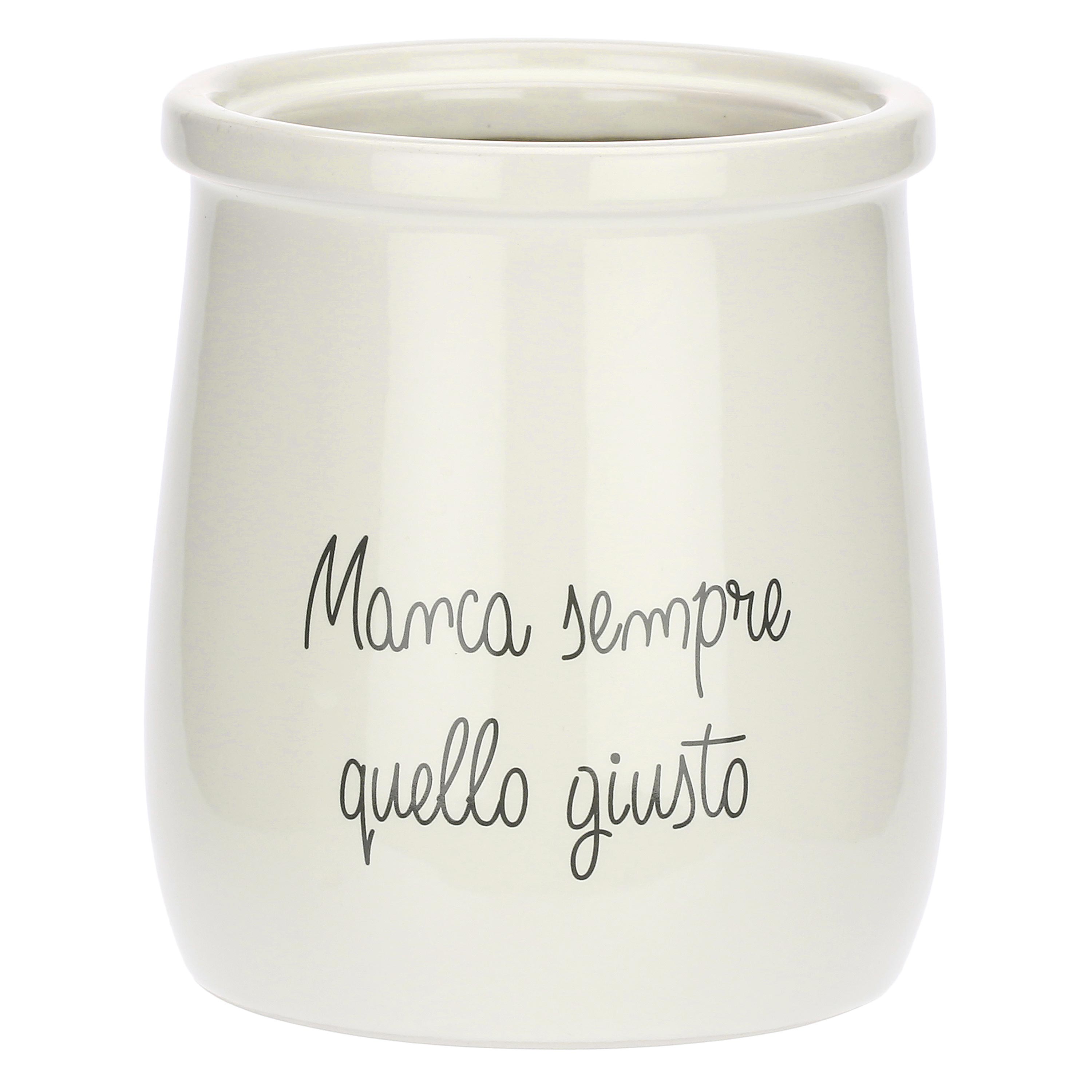Set da 2, Porta Utensili, Gli Onesti - Stoneware, 14x14x15,5h cm