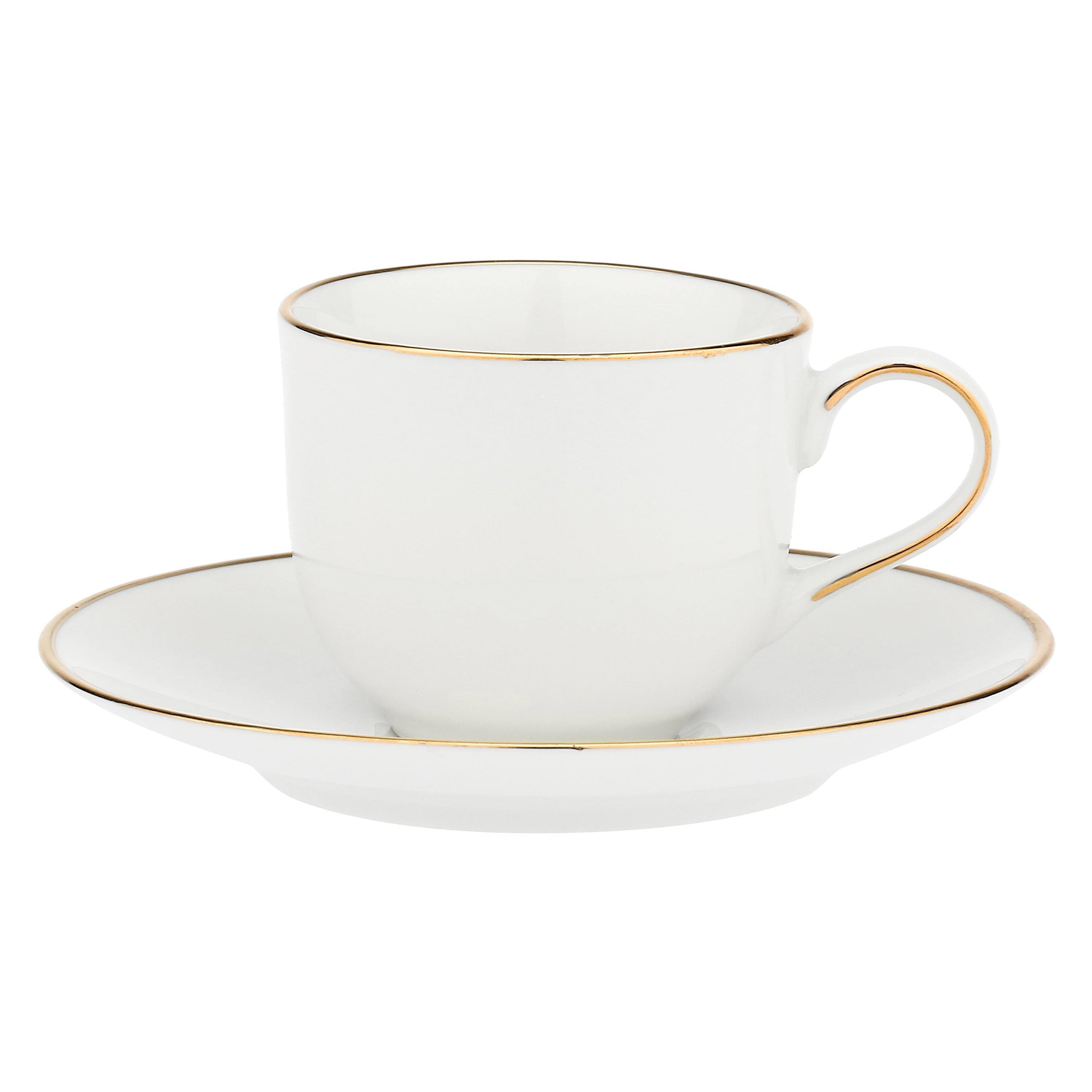Set da 6, Tazzina Caffe con piattino, Maesta' - Porcellana, 90 ml