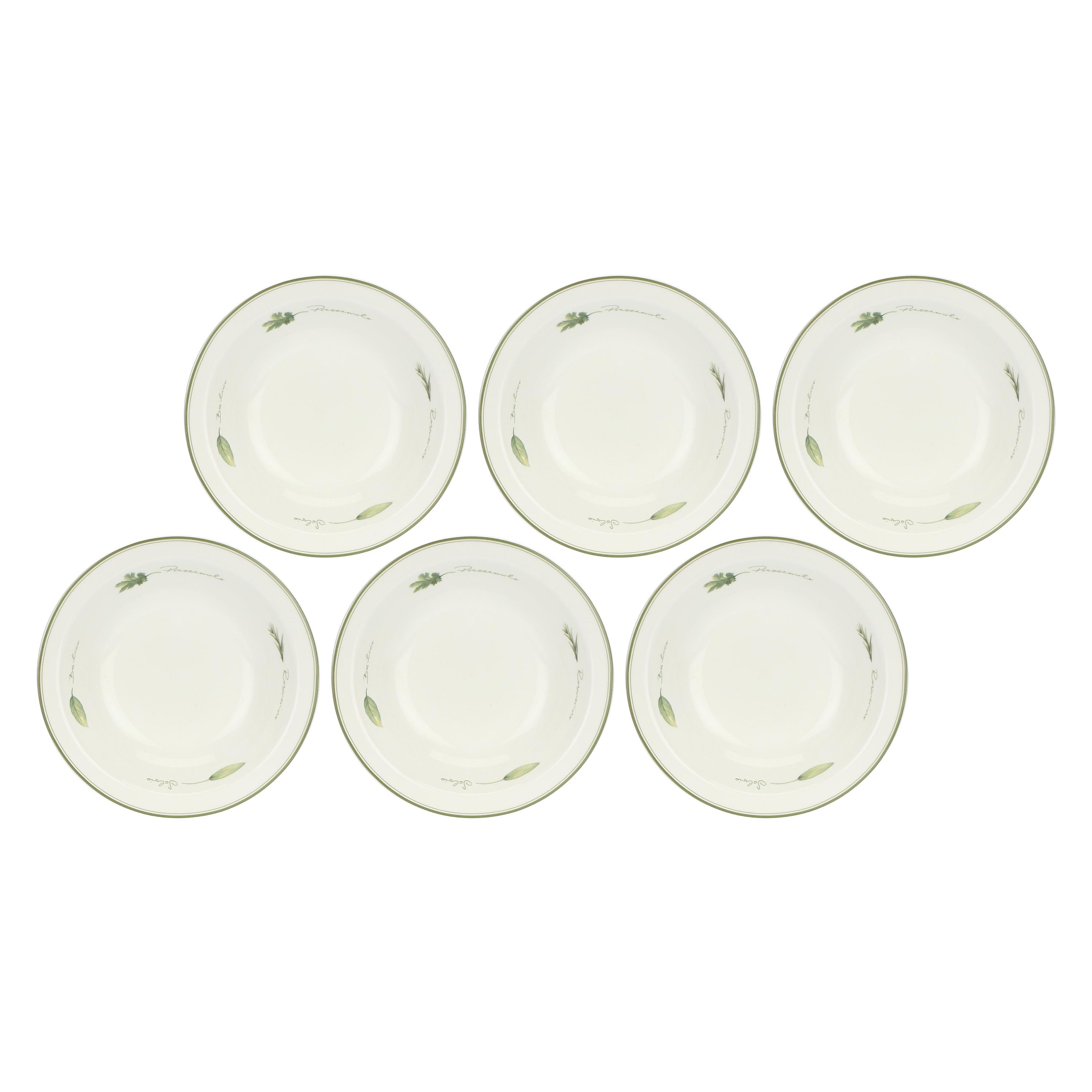 Set da 6, Piatto Fondo, Coltivia - Porcellana, 20 cm