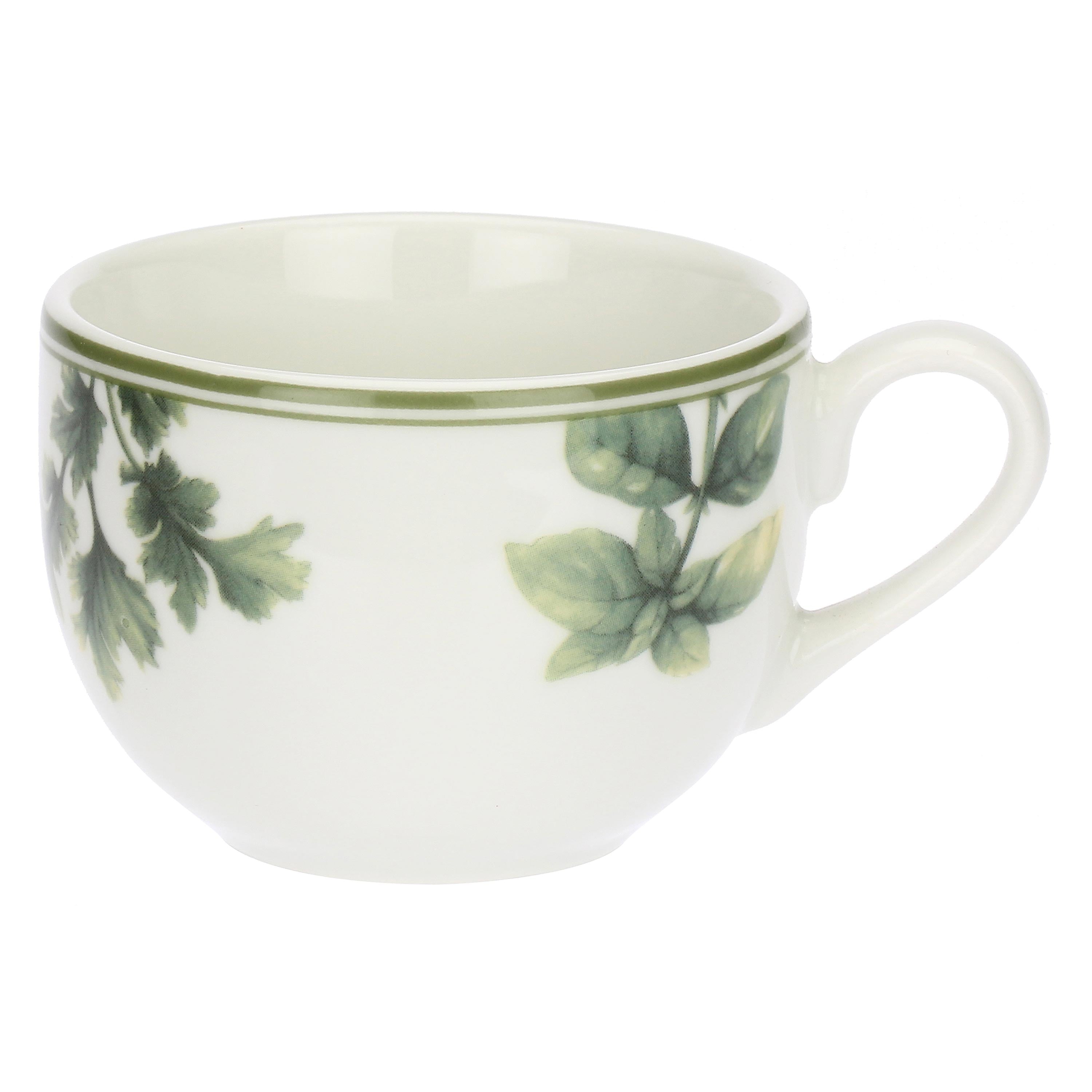 Set da 6, Tazza Te Cappuccino con piattino, Coltivia - Porcellana, 220 ml