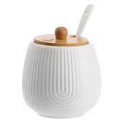 Zuccheriera Righe, Intavola - Porcellana e Legno, 250 ml