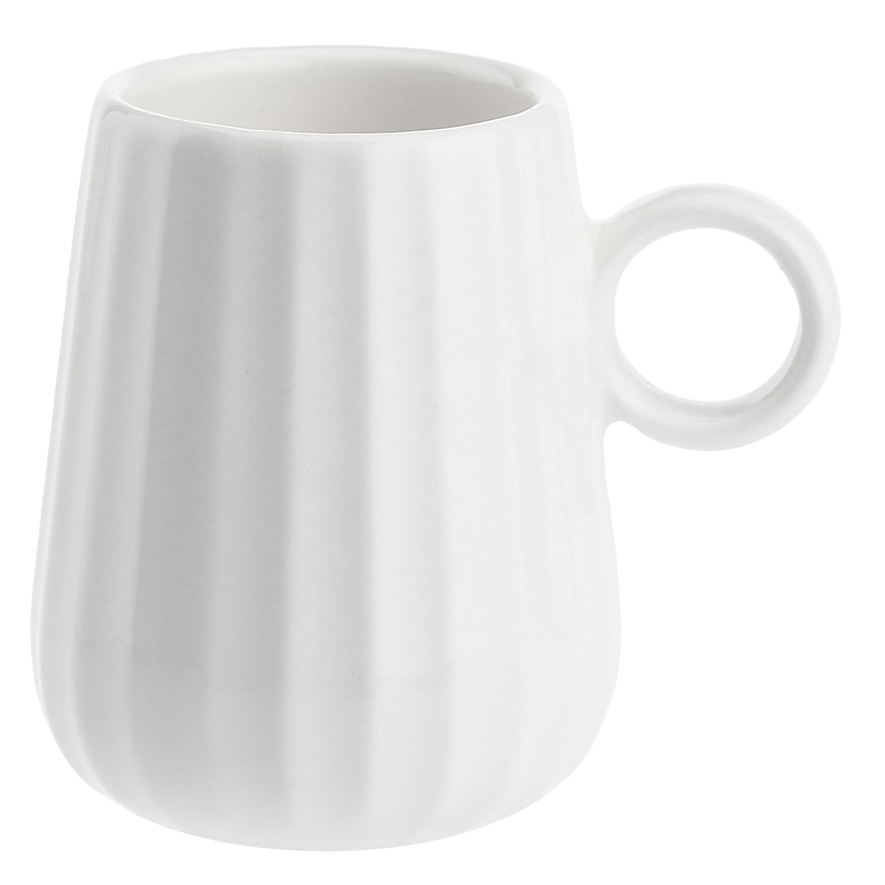 Set Tazzine Caffe C P Righe, Intavola - Porcellana e Legno, 90 ml