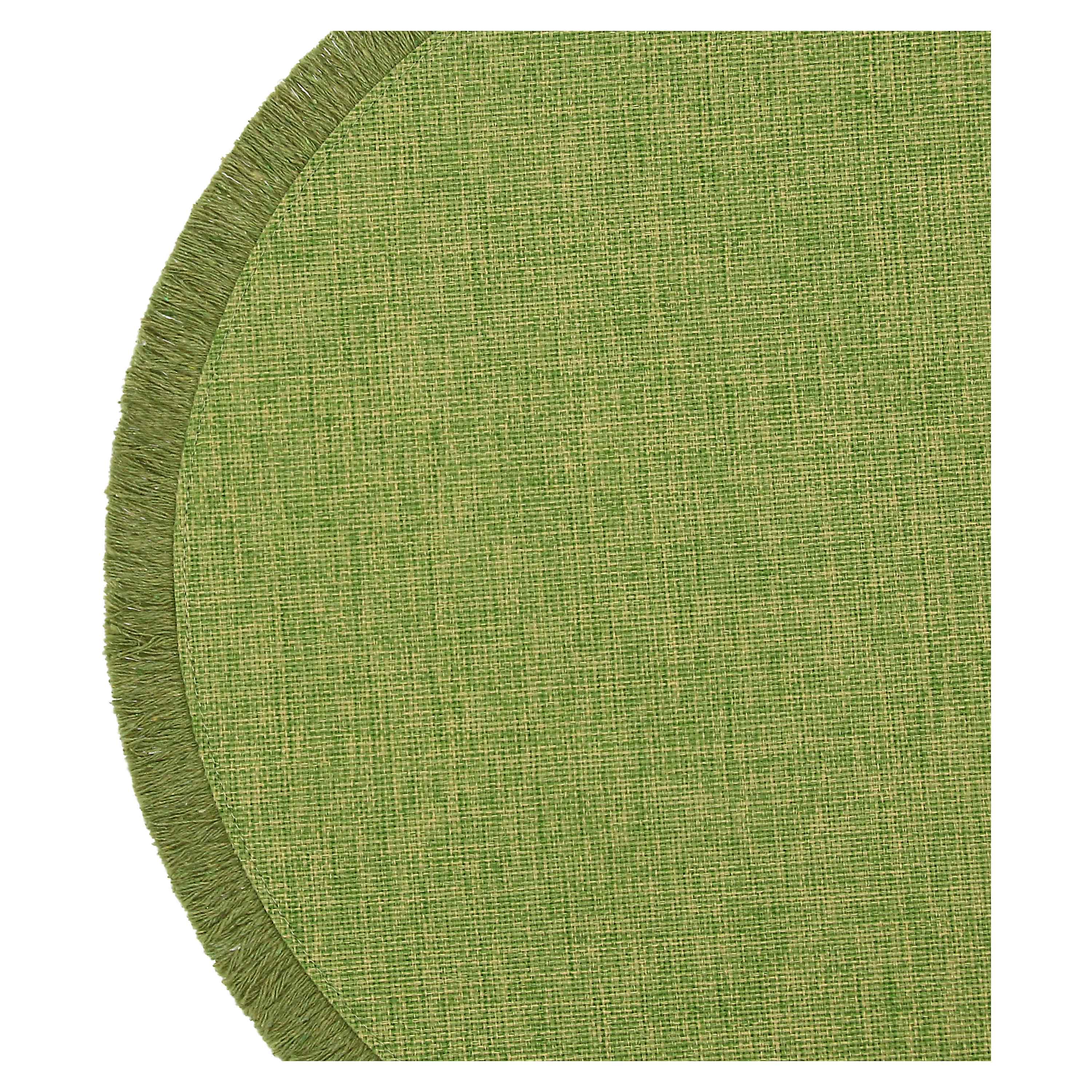 Set da 6, Sottopiatto Frange Verde, Botanio - Mix Materiali, ⌀ 38 cm