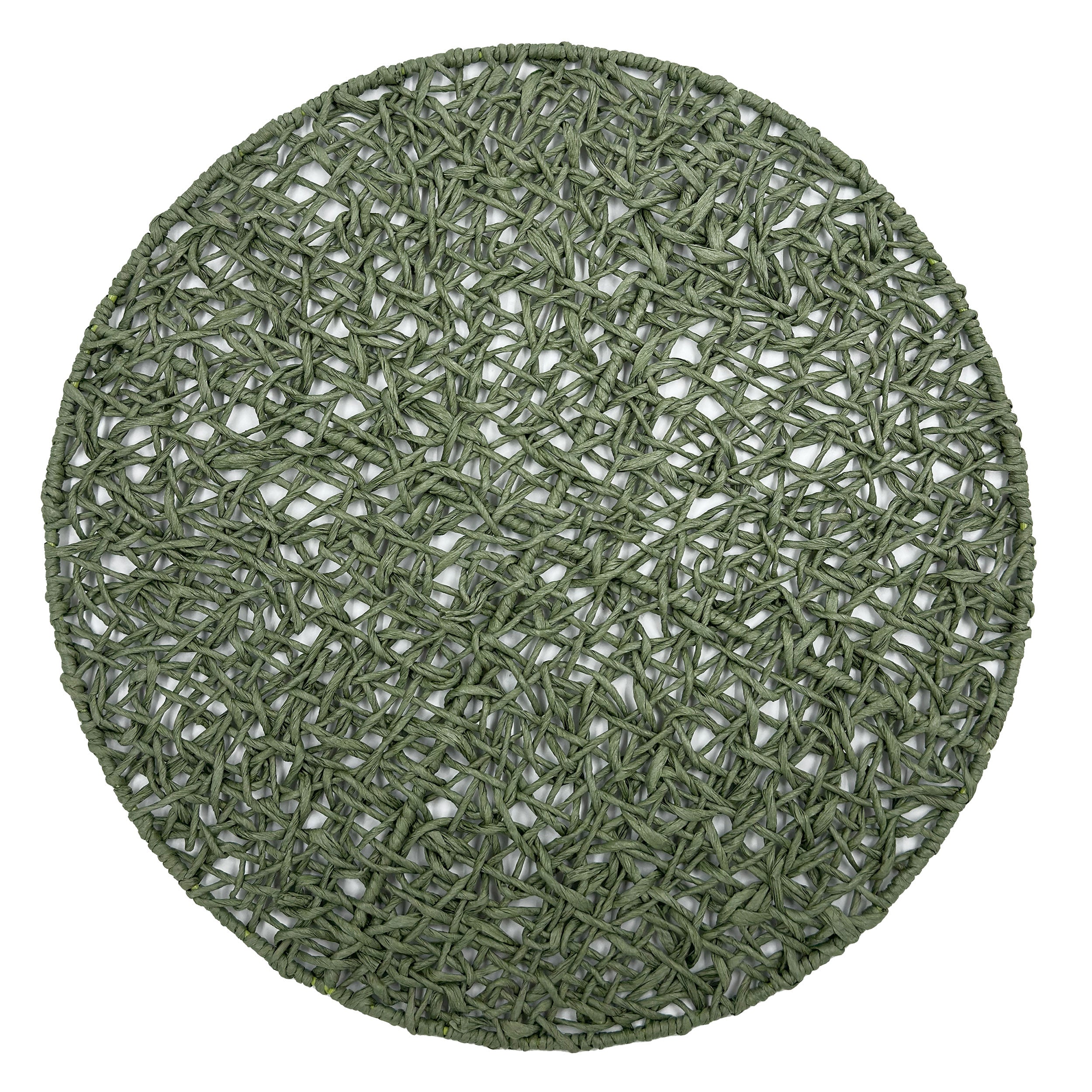 Set da 6, Sottopiatto Intreccio Verde, Botanio - Mix Materiali, ⌀ 38 cm