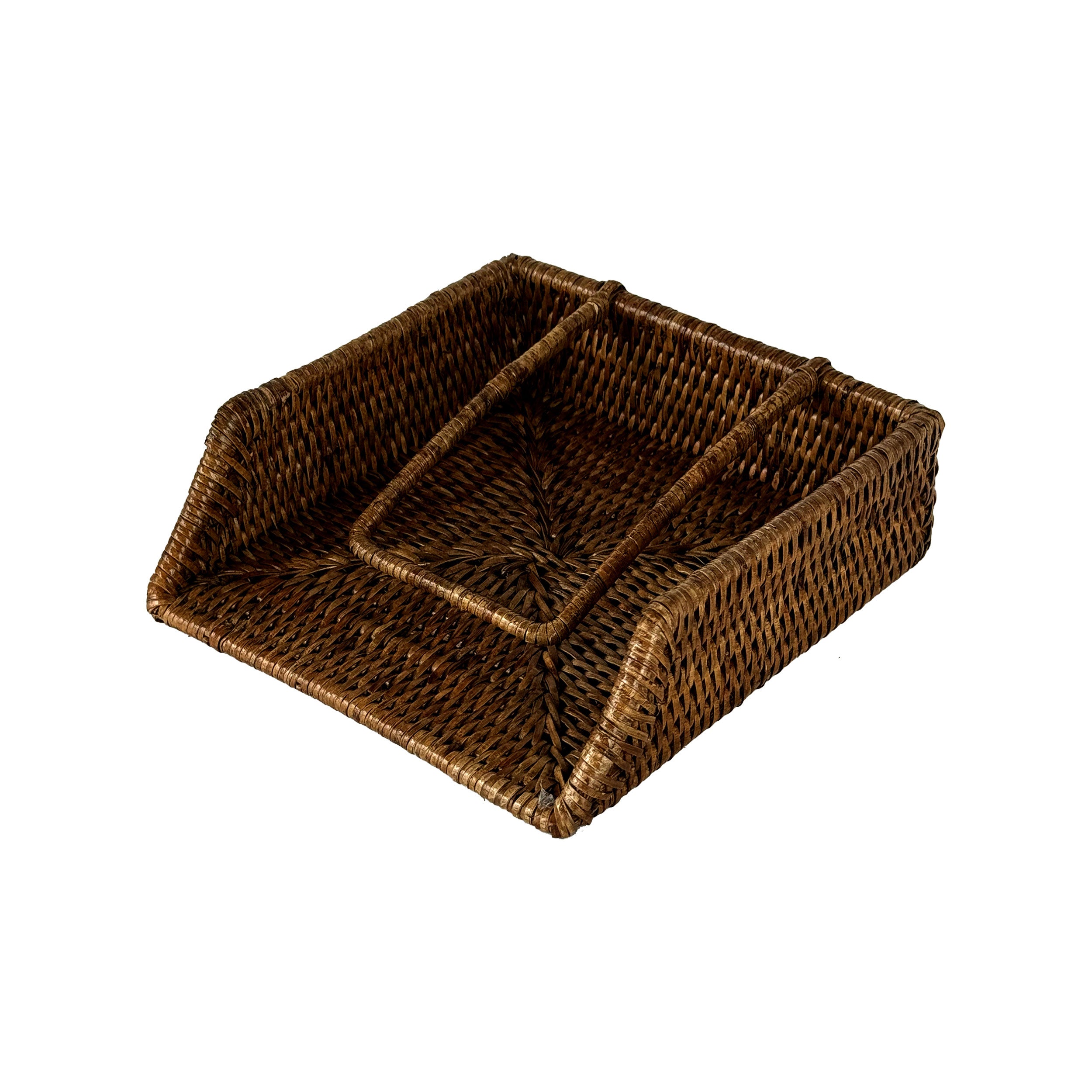Porta Tovaglioli Marrone, Botanio - Rattan, 22x22x6 cm