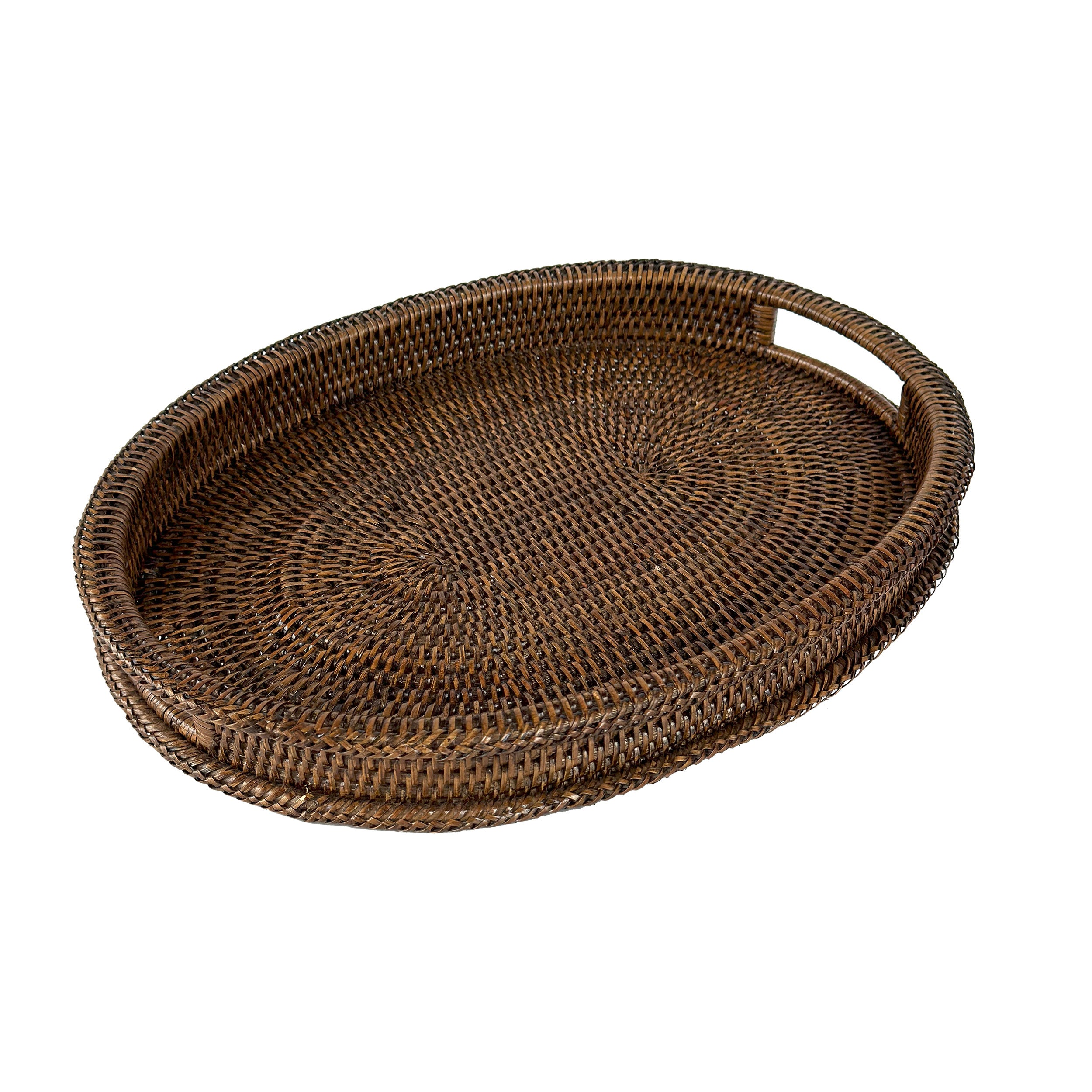 Vassoio Ovale Marrone, Botanio - Rattan, 45x35x5 cm