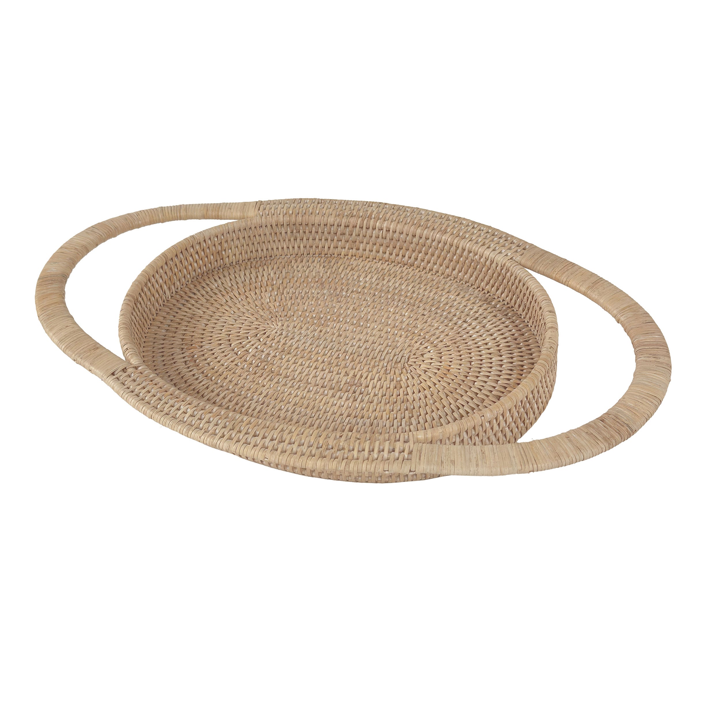 Vassoio Ovale Bianco, Botanio - Rattan, 54x32,5x5 cm