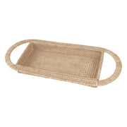 Vassoio Rettangolare Bianco, Botanio - Legno, 58x33x5 cm