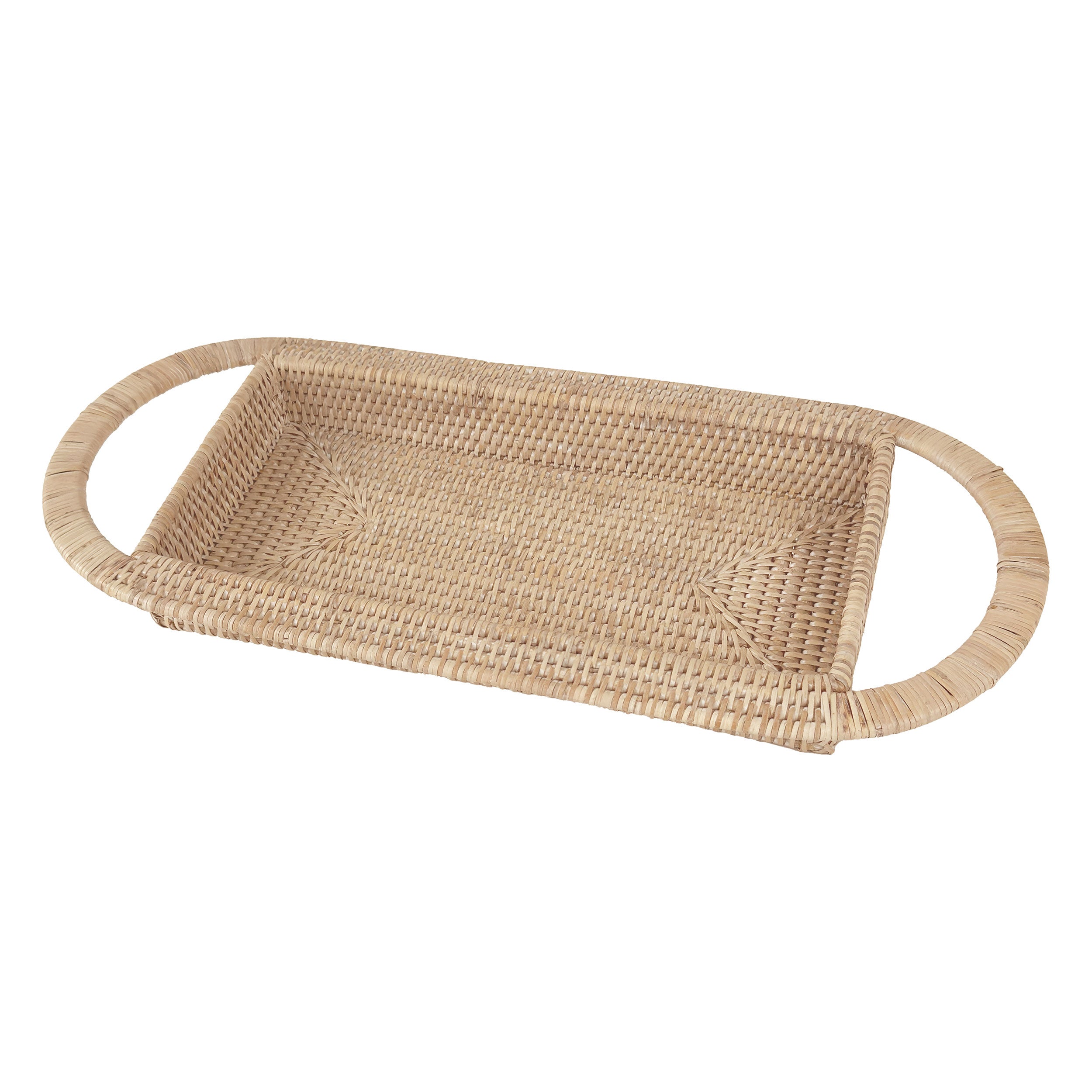 Vassoio Rettangolare Bianco, Botanio - Legno, 58x33x5 cm