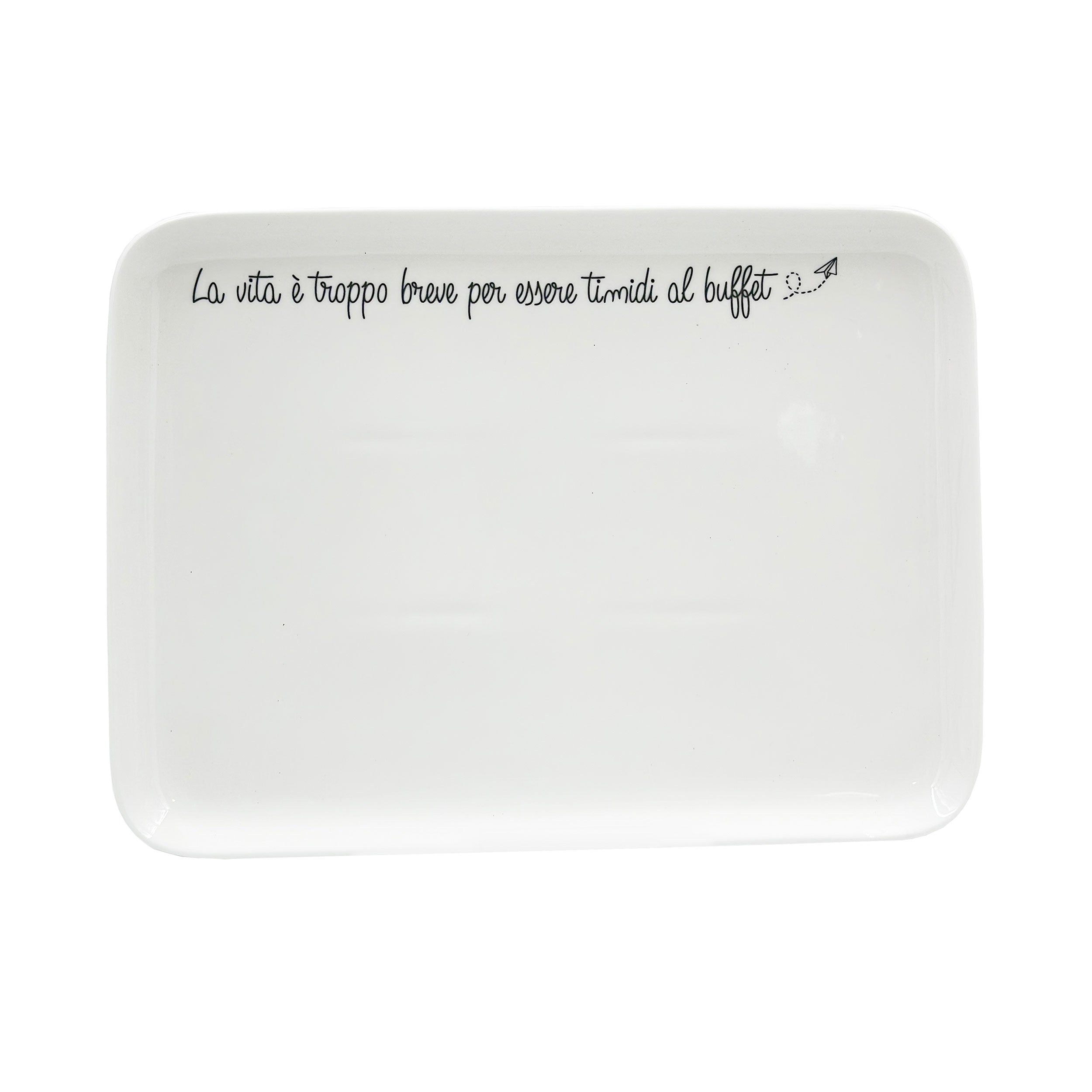 Piatto Rettangolare, Gli Onesti - Porcellana, 30x22 cm