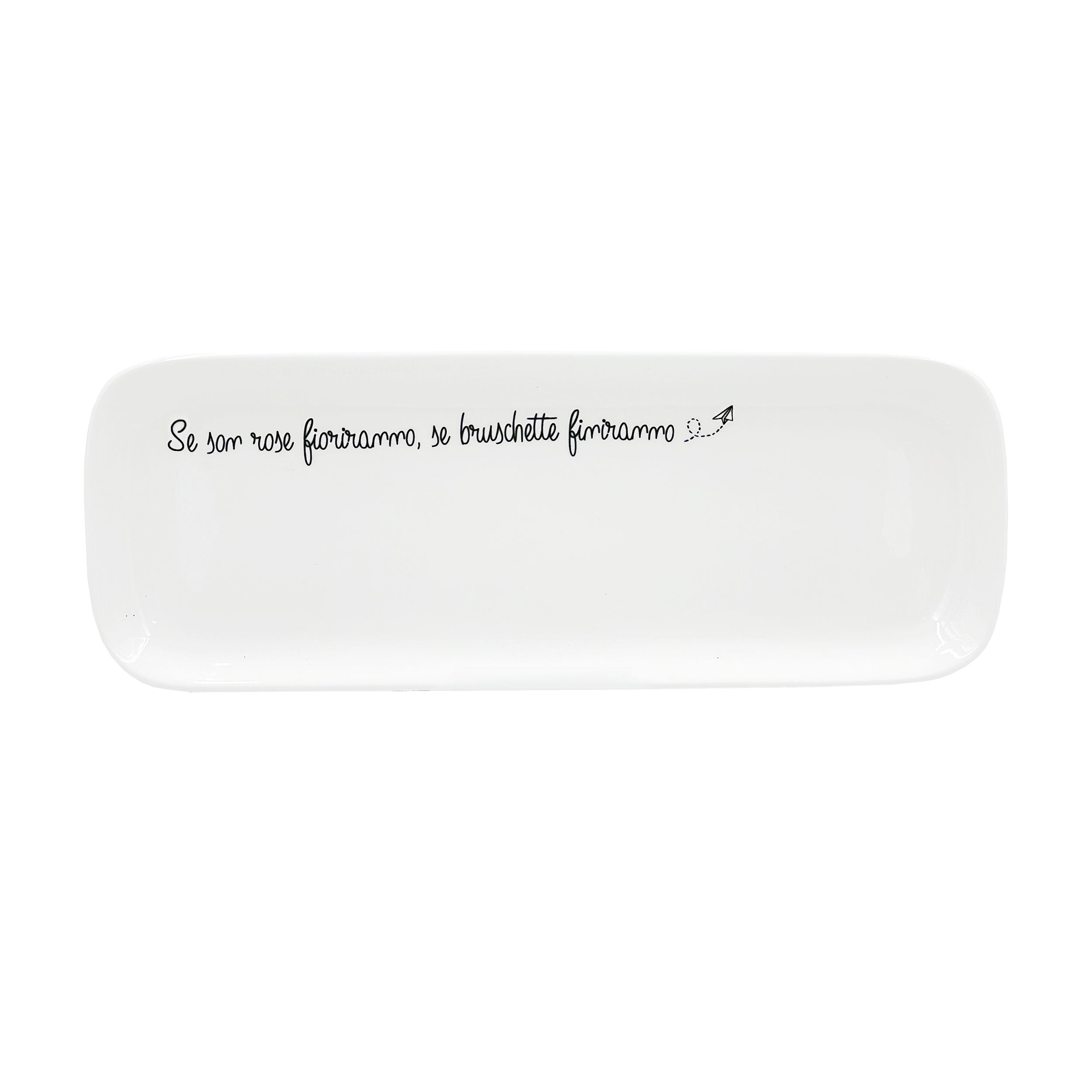 Piatto Rettangolare, Gli Onesti - Porcellana, 30x11 cm