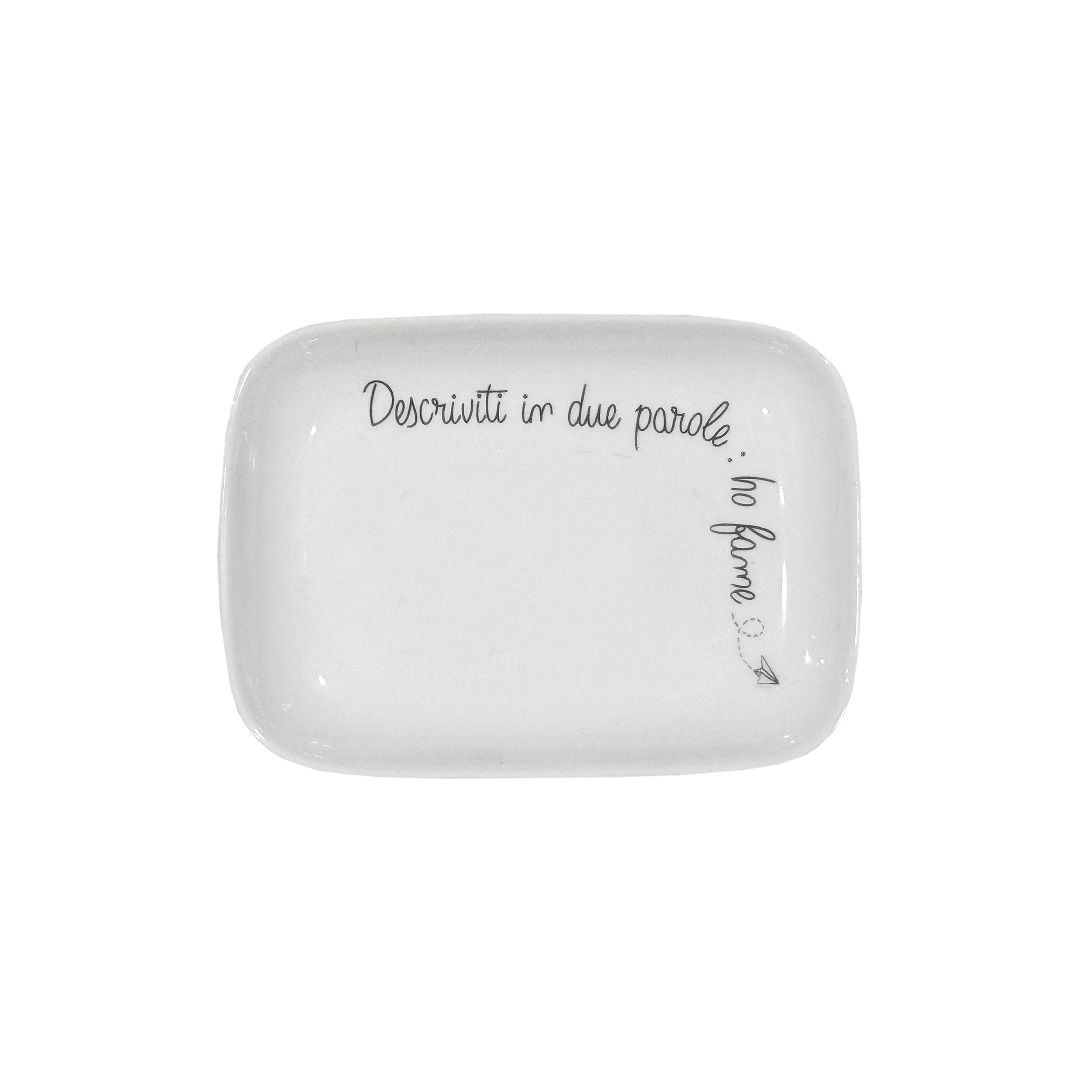 Piatto Rettangolare, Gli Onesti - Porcellana, 15x10 cm