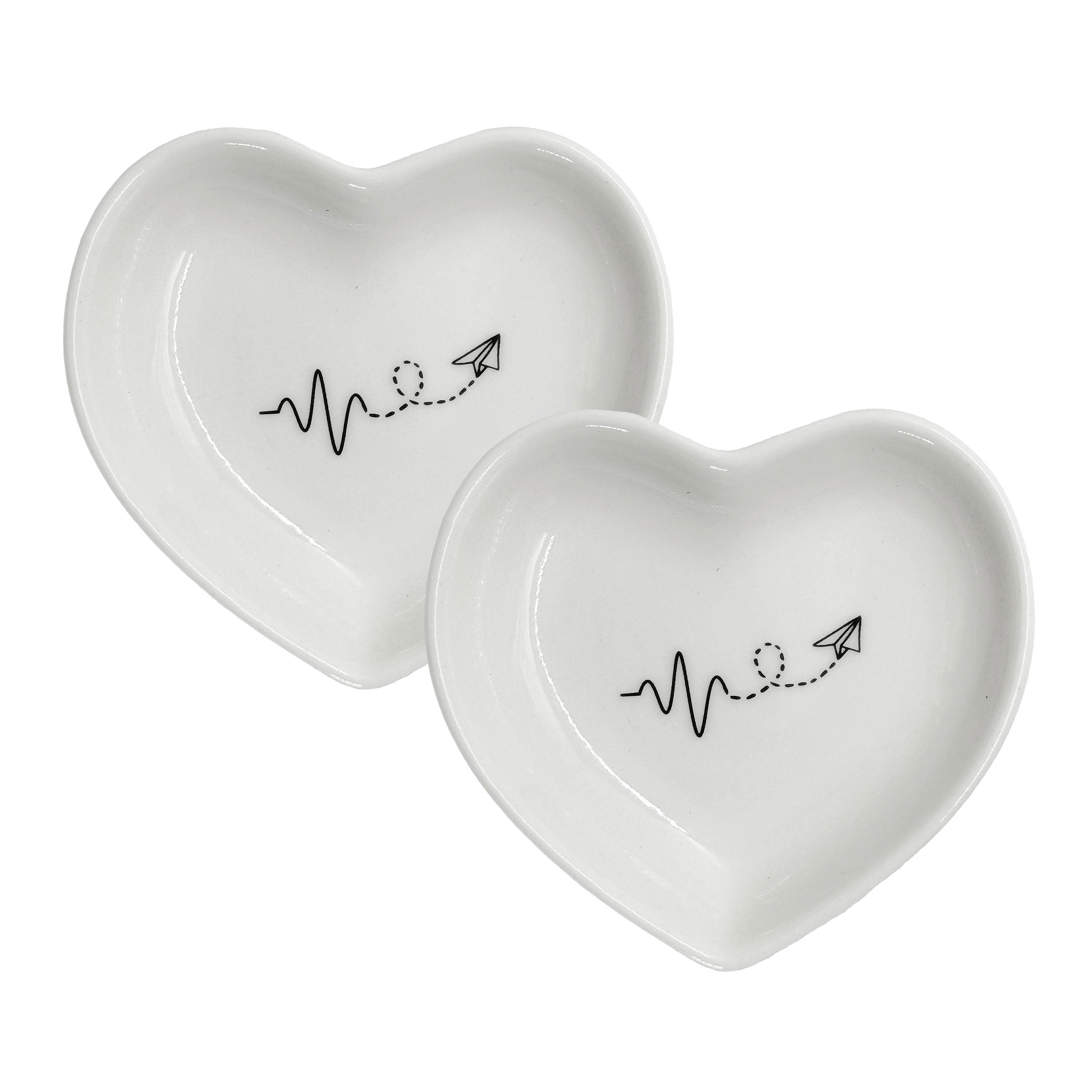 Set Piattini Cuore 5cm, Gli Onesti - Porcellana, ⌀ 7,5 cm