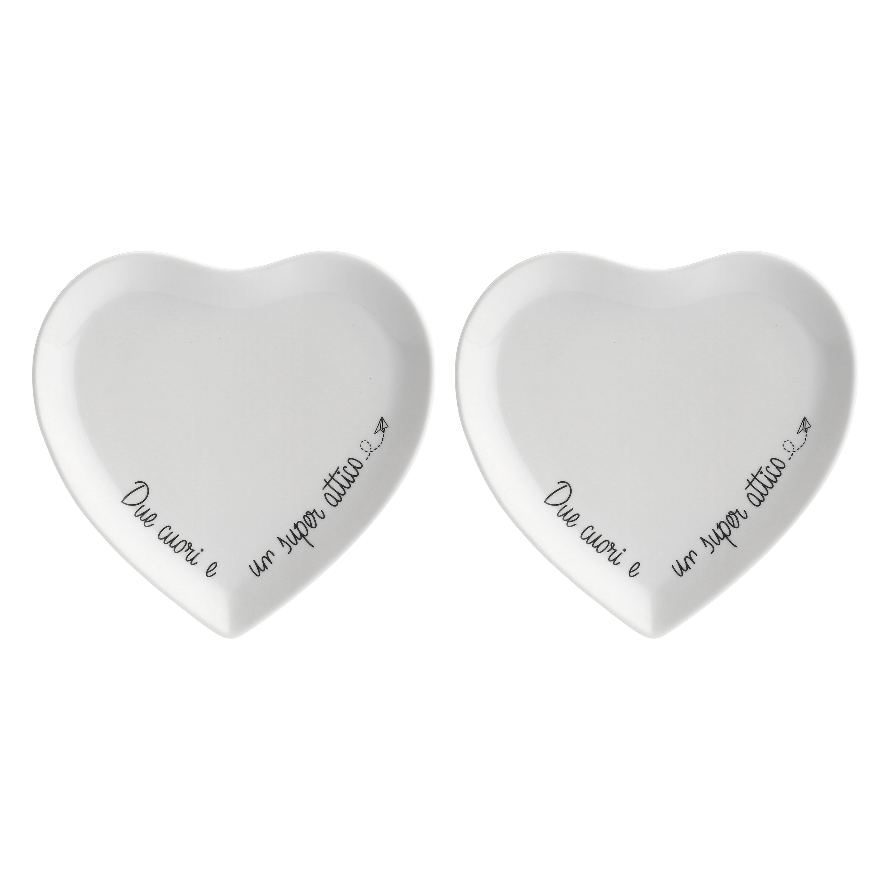 Set Piattini Cuore, Gli Onesti - Porcellana, ⌀ 17 cm