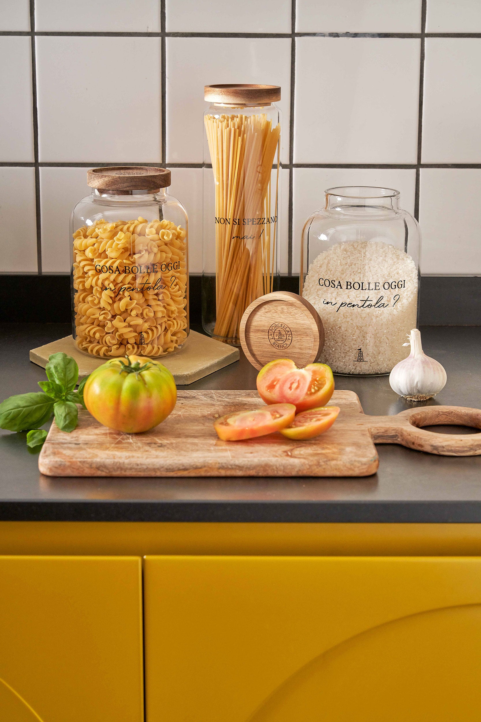 Barattolo Spaghetti, I Garbati - Vetro Borosilicato, 1300 ml