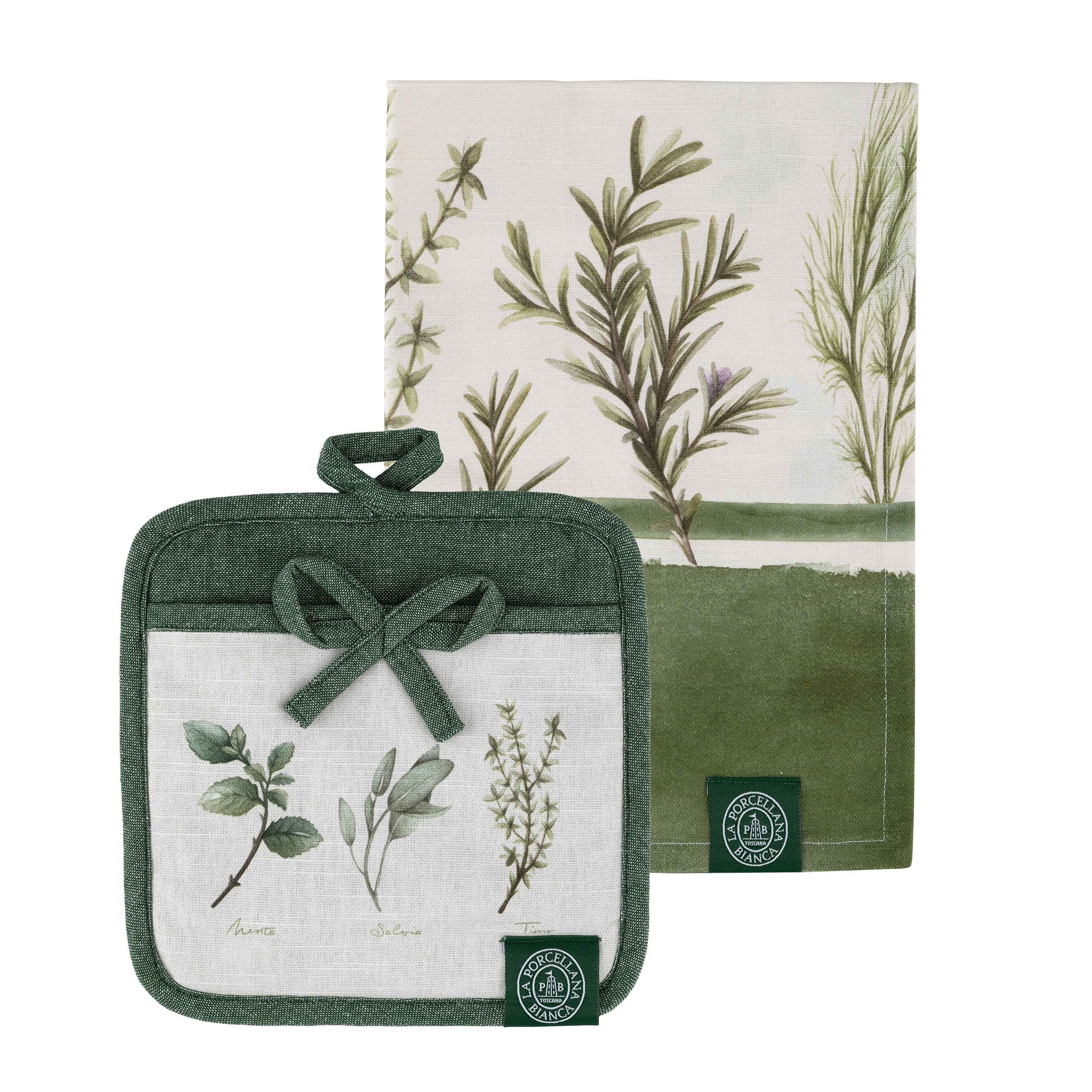 Set da 2, Set Presina Canovaccio, Coltivia - Tessuto, 20 x 20 cm + 40 x 60 cm