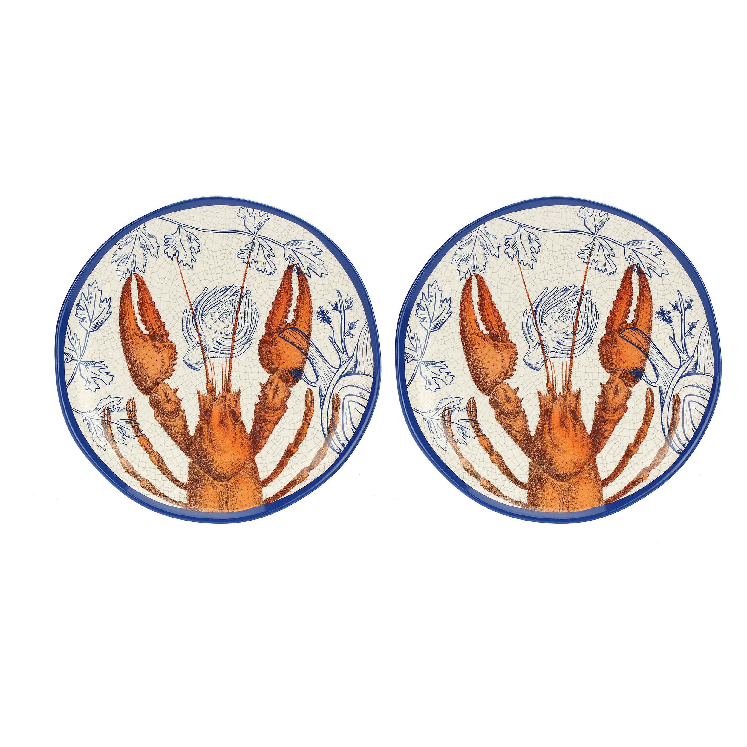 Set da 2, Piatto Piano, Ocean Life - Melamina, 27 cm