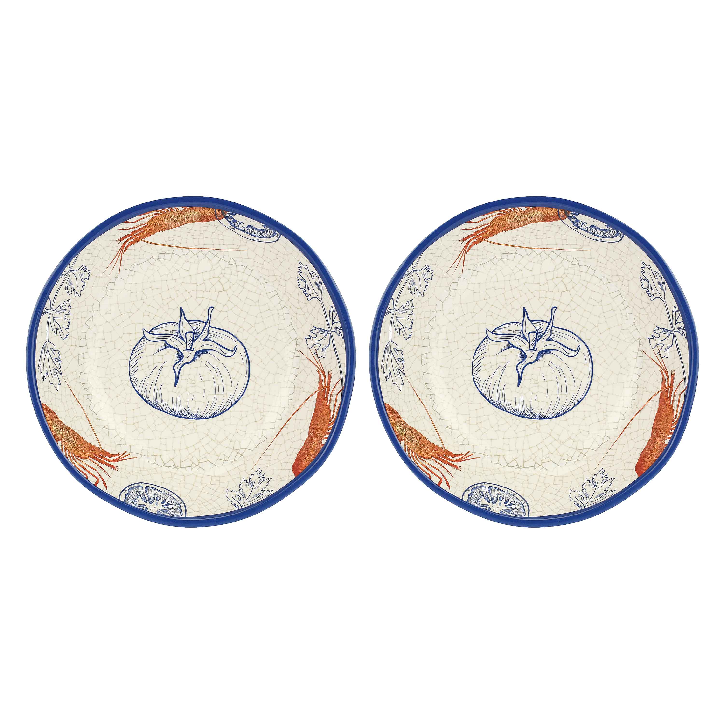 Set da 2, Piatto Fondo, Ocean Life - Melamina, 19 cm