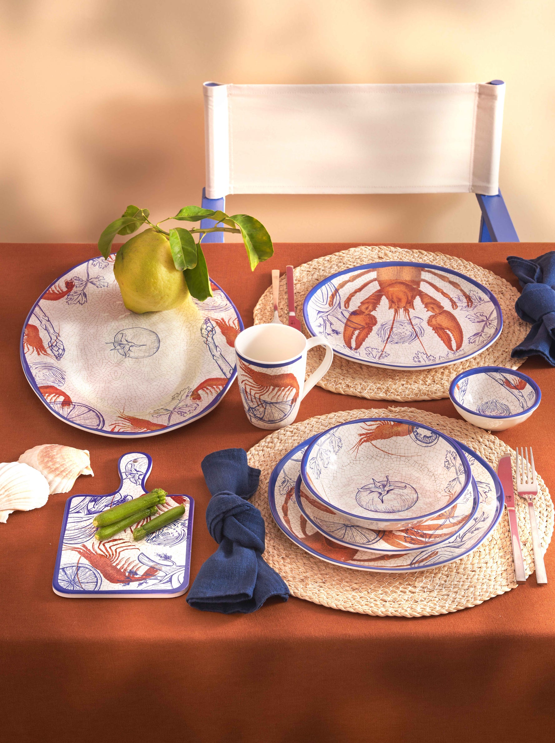 Set da 2, Piatto Fondo, Ocean Life - Melamina, 19 cm