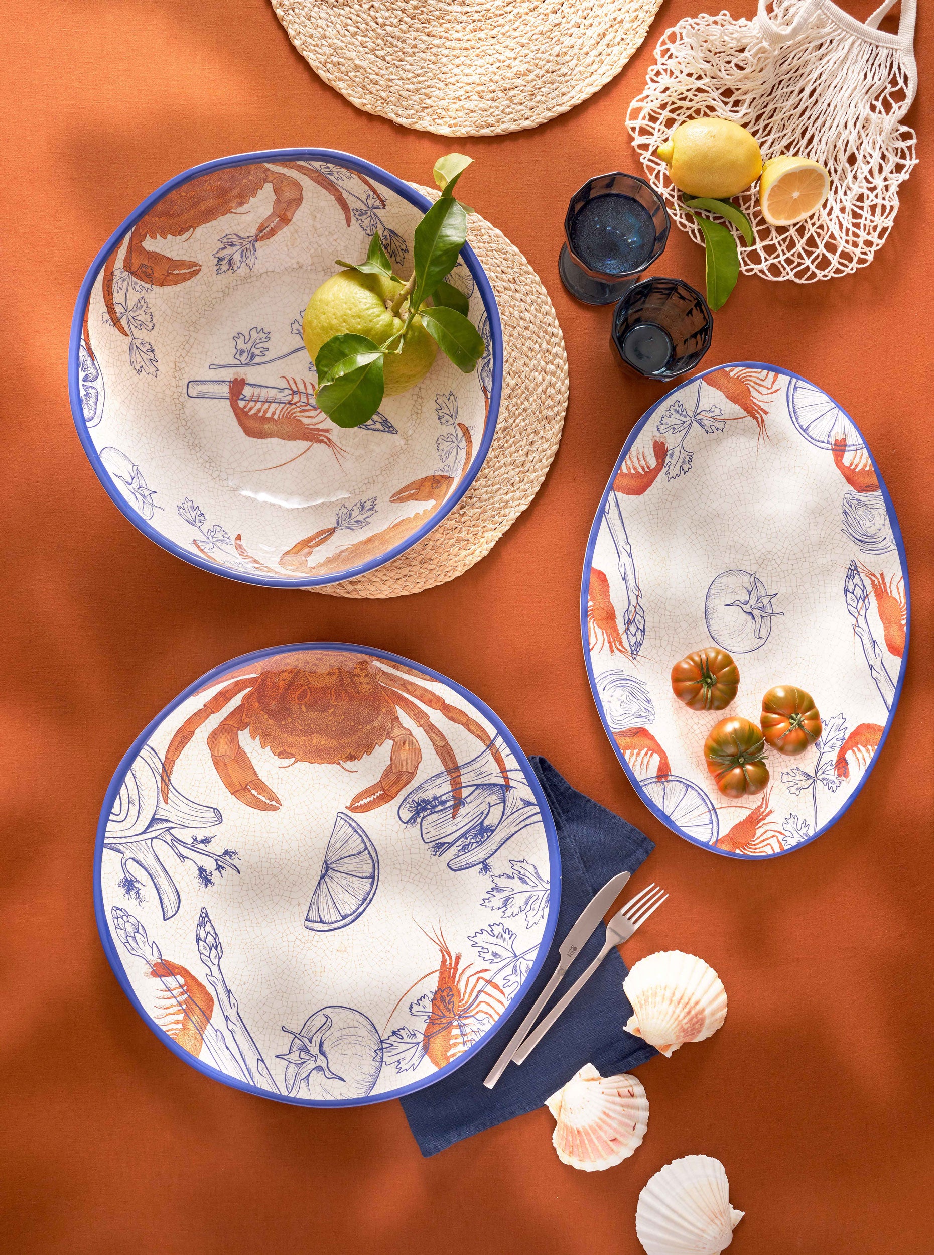 Set da 3, Insalatiera, Ocean Life - Melamina, 36 cm
