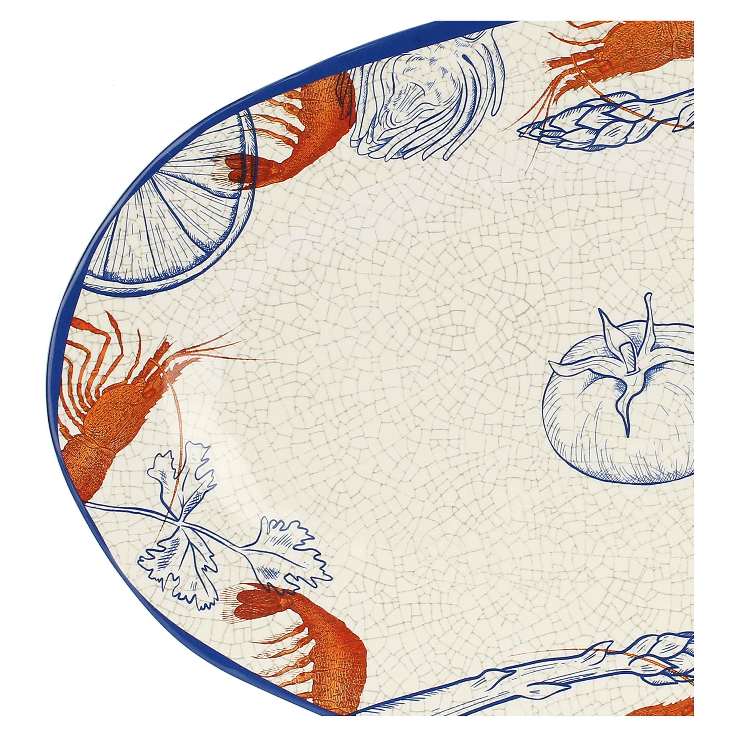 Vassoio Ovale, Ocean Life - Melamina, 40x30 cm