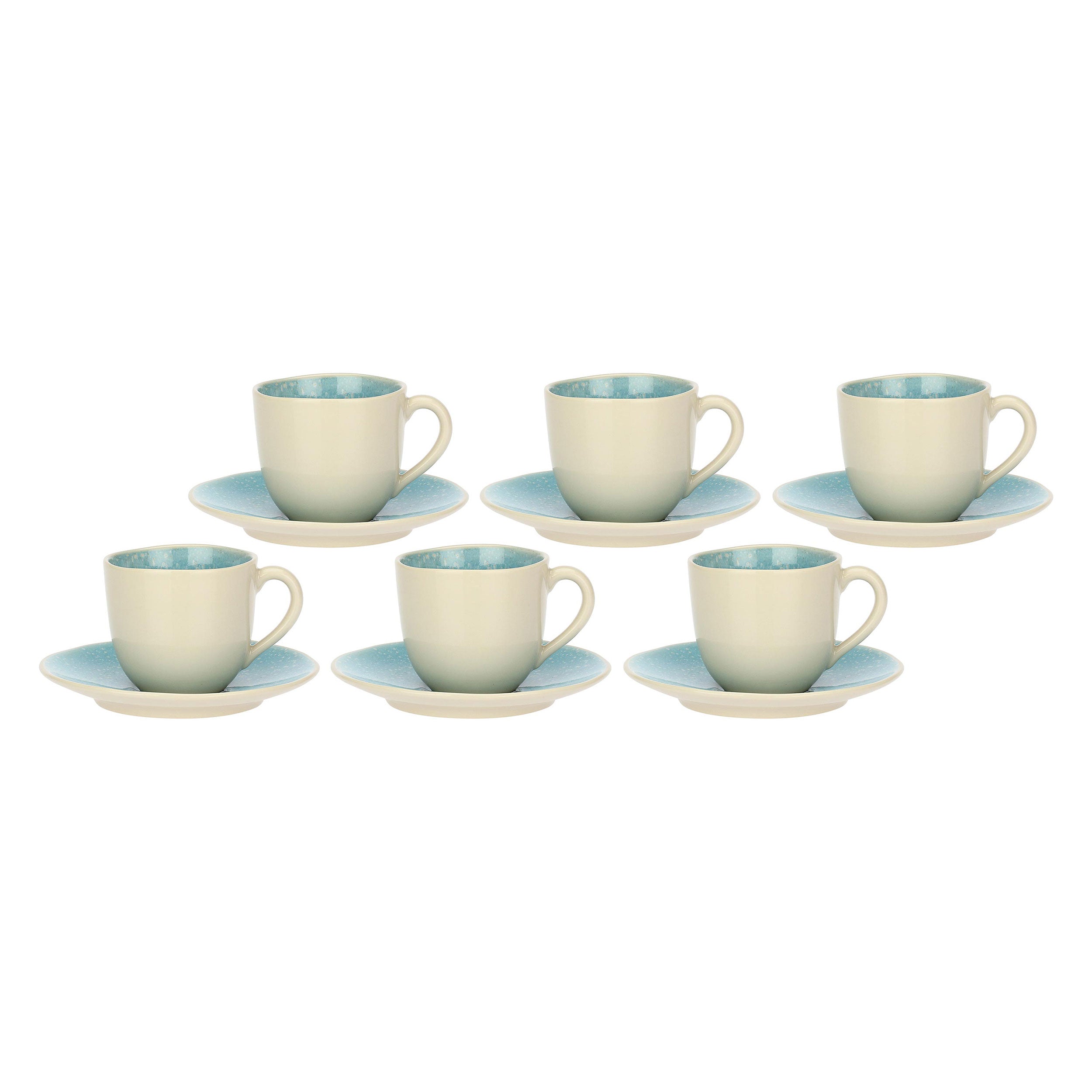 Set da 6,Tazzine Caffè con piattino, Fuse - Gres