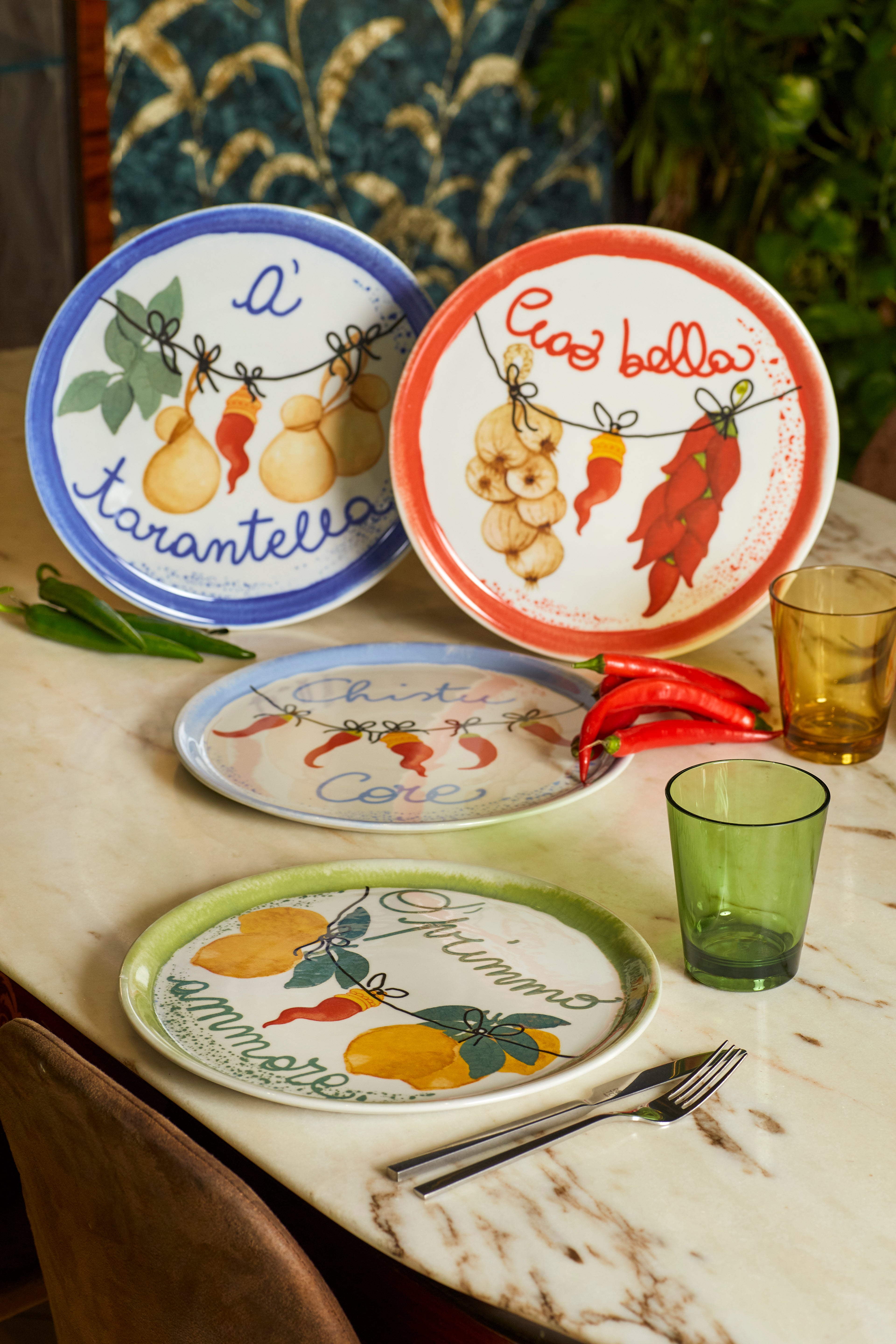 Set da 4, Piatto Pizza Ciao Bella, Aumm - Porcellana, 31 cm