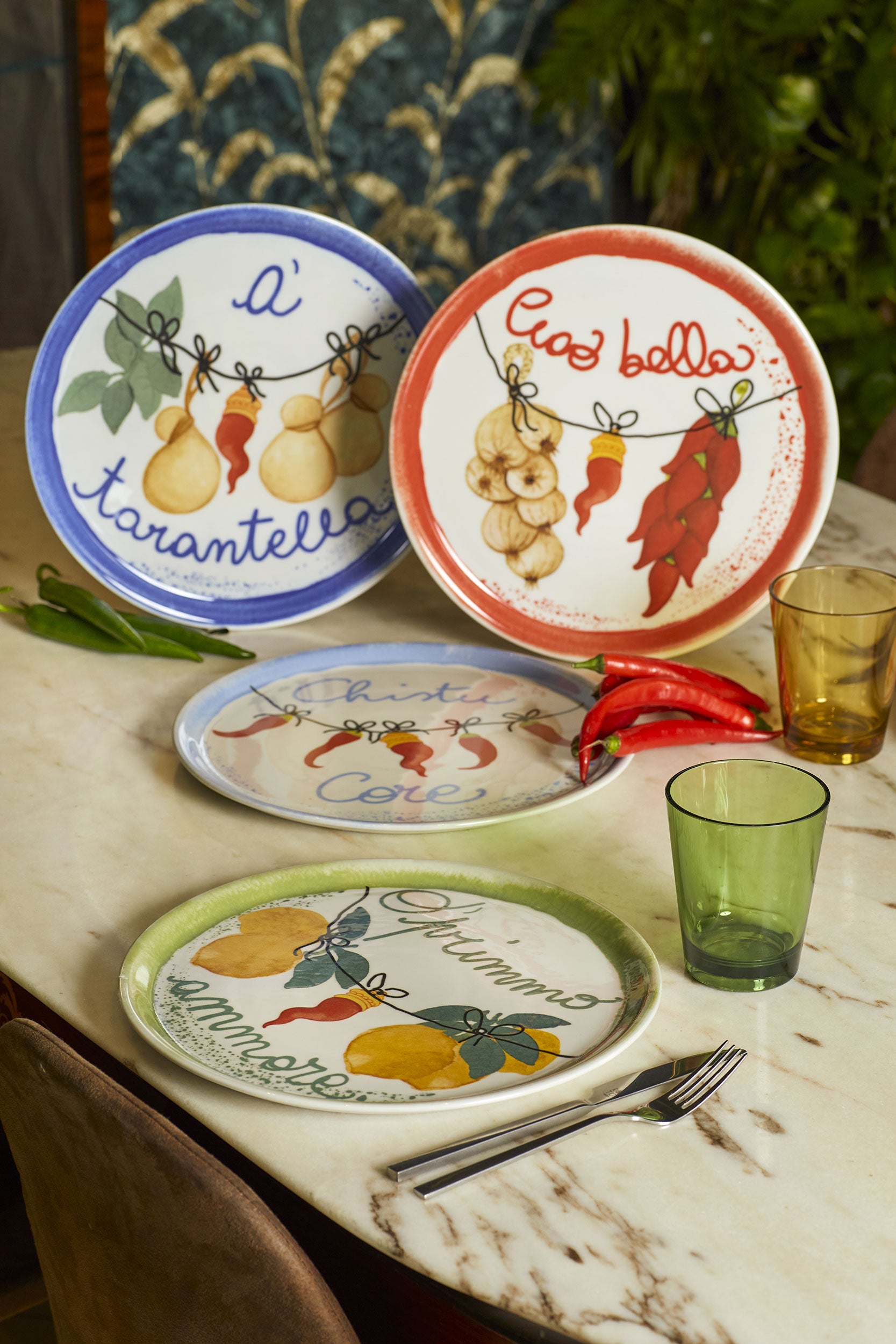 Set da 4, Piatto Pizza Ciao Bella, Aumm - Porcellana, 31 cm