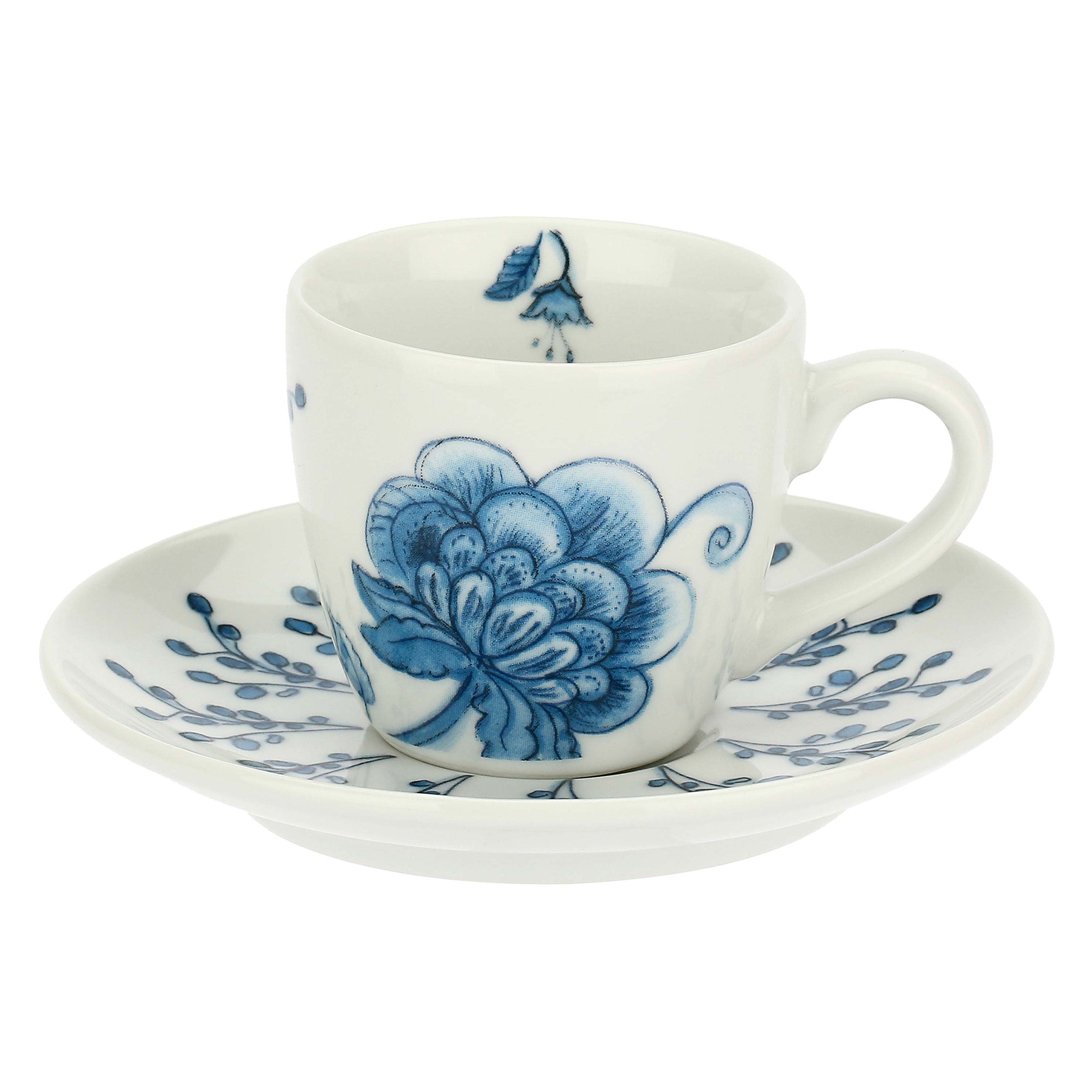 Set da 6, Tazza Caffe con piattino, Oniria - Porcellana, 90 cc