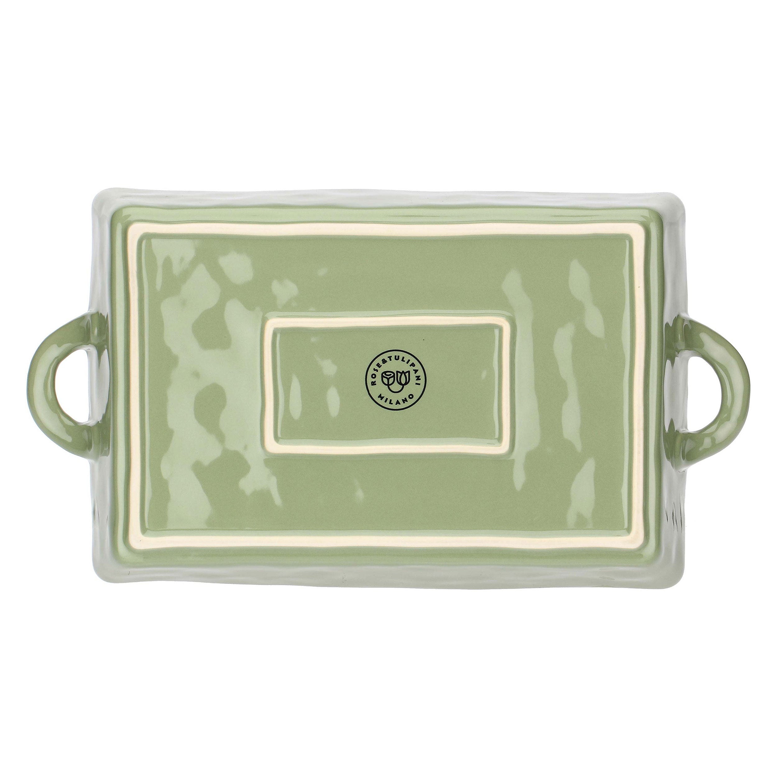 Verde Oliva Teglia, Concerto - Gres, 38x22xH7,5