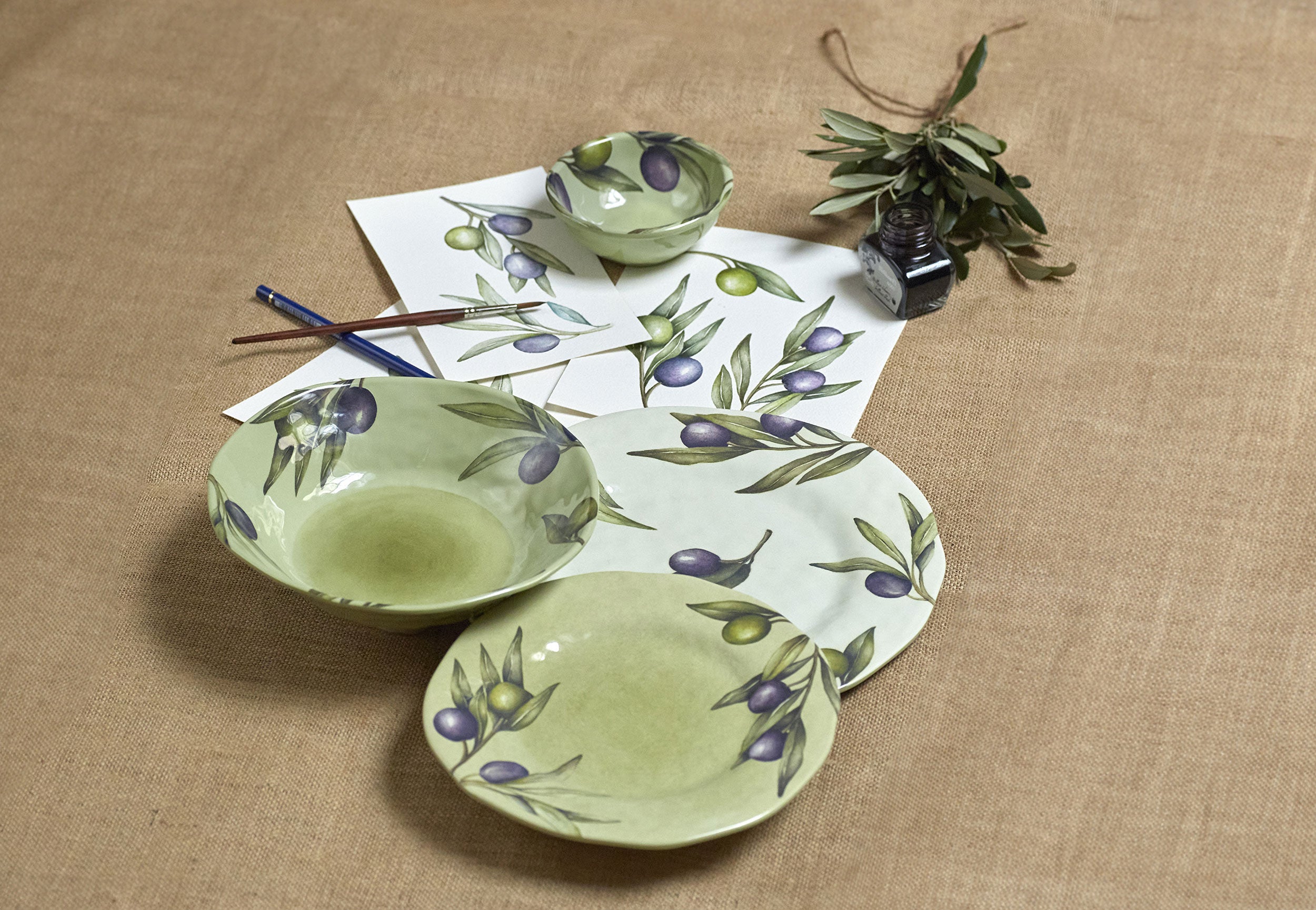 Set da 2, Piatto Fondo, Olyvia - Melamina, 21cm
