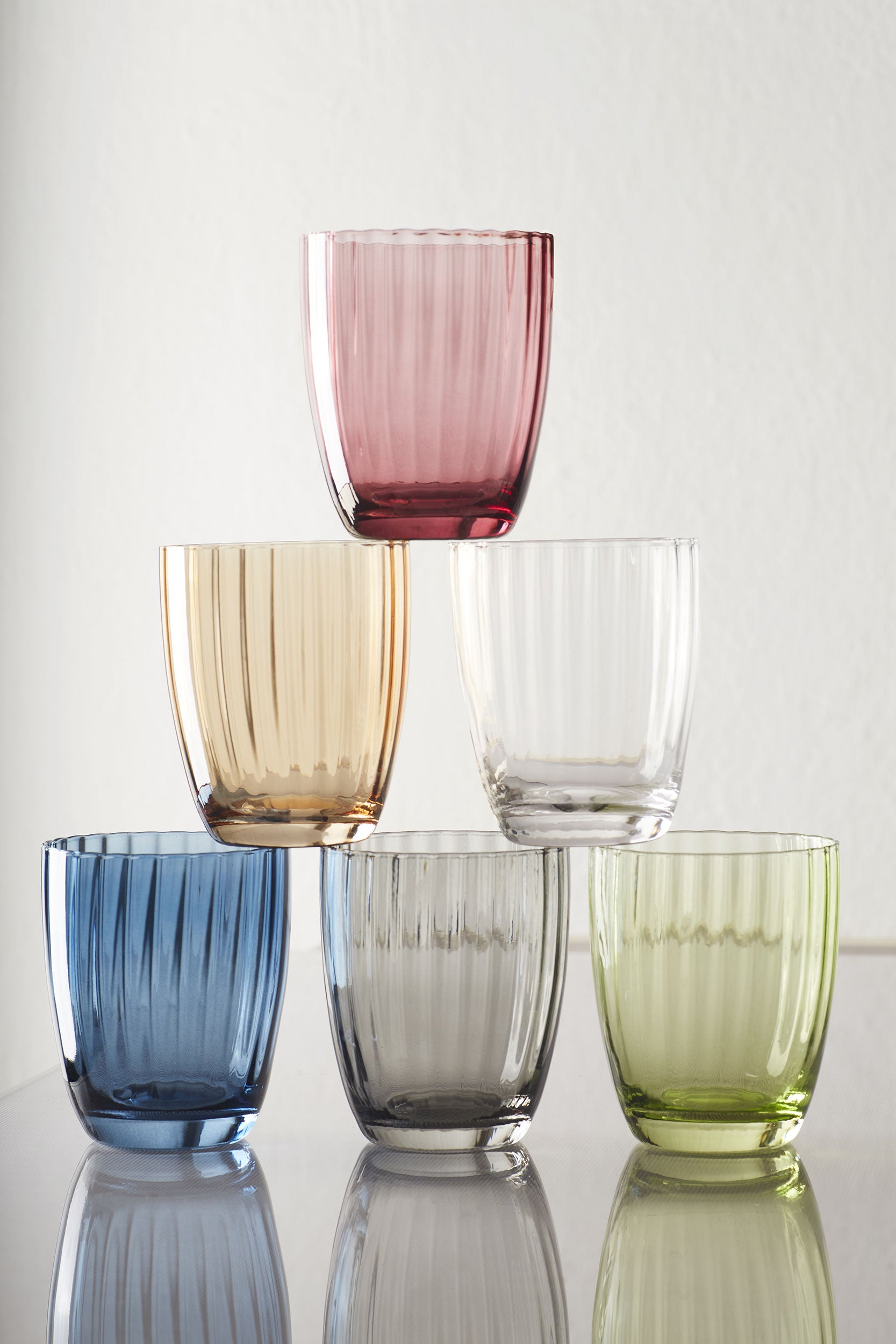 Set da 6, Bicchiere Grigio, Prismia - Vetro, 310 ml