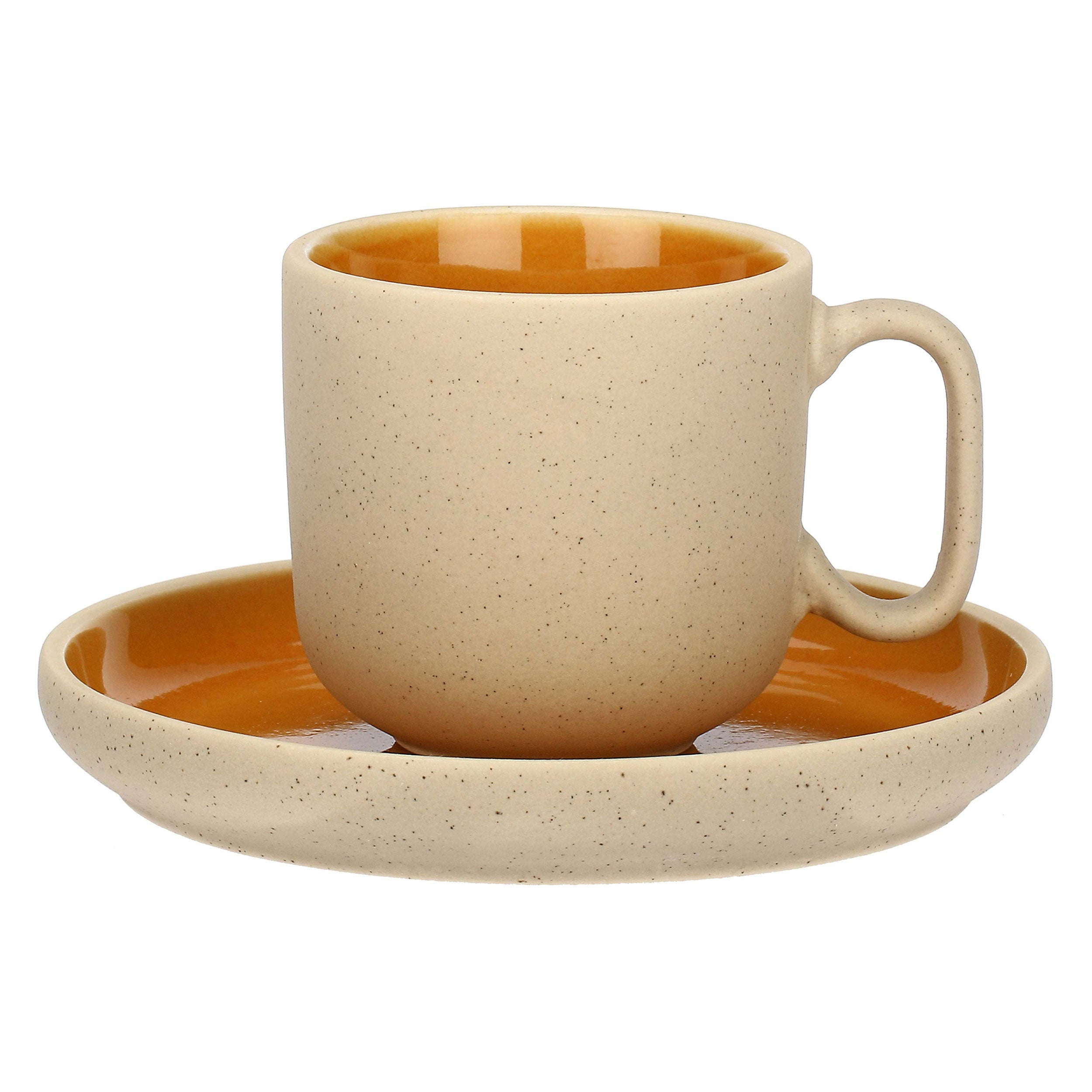 Set da 6, Tazze Caffè con Piattino Arpeggio - Stoneware