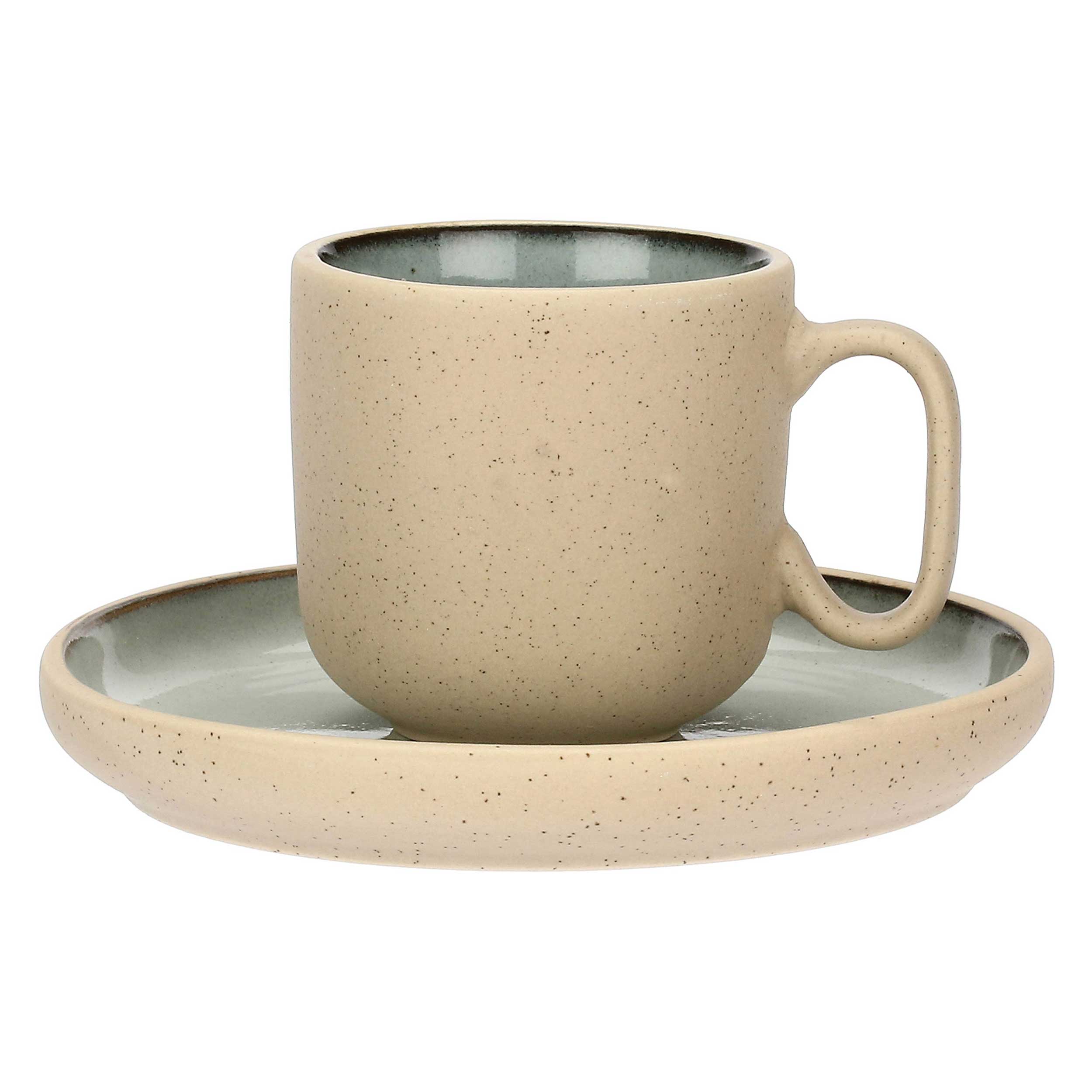 Set da 6, Tazze Caffè con Piattino Arpeggio - Stoneware