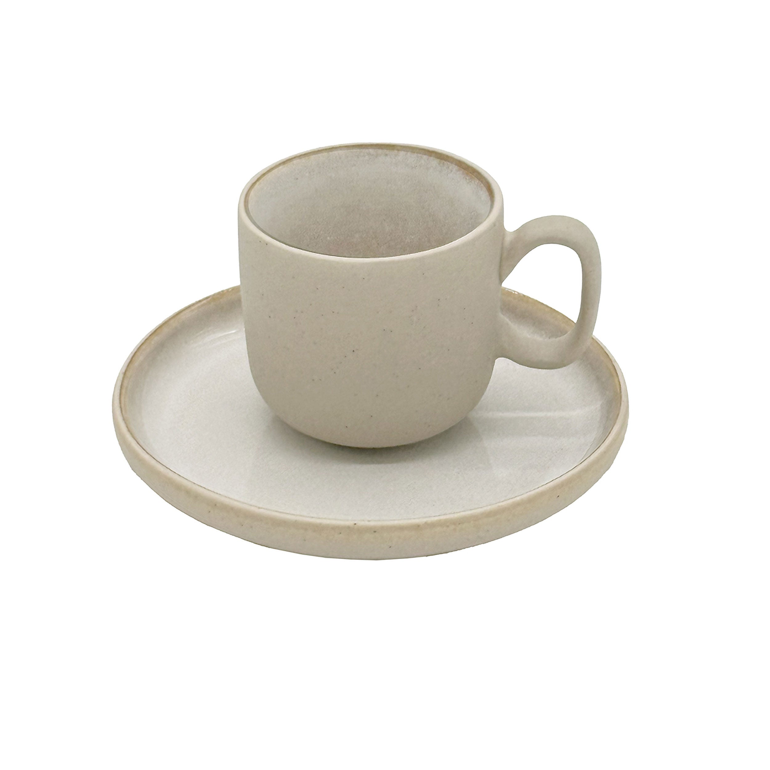 Set da 6, Tazze Caffè con Piattino Arpeggio - Stoneware