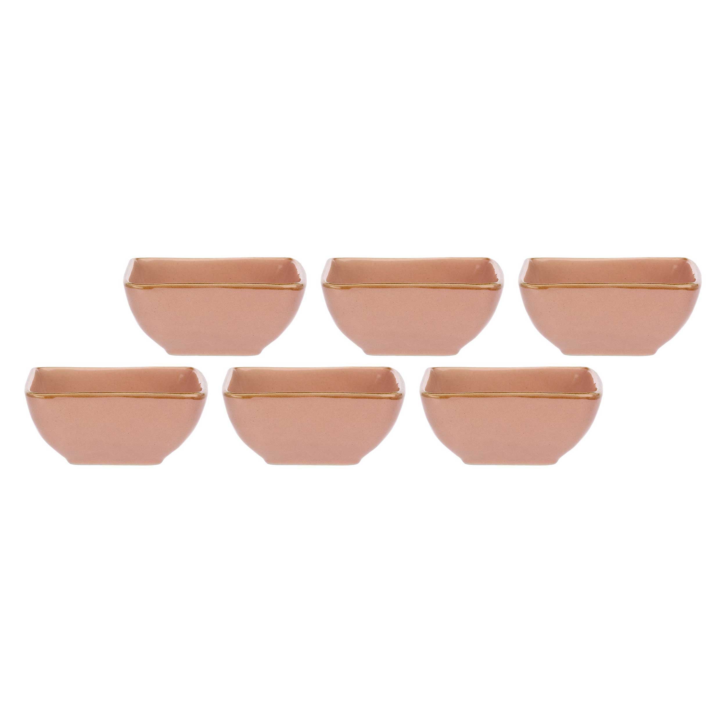 Set da 6, Rosa Cipria Ciot Quad, Concerto - Stoneware, 8 cm