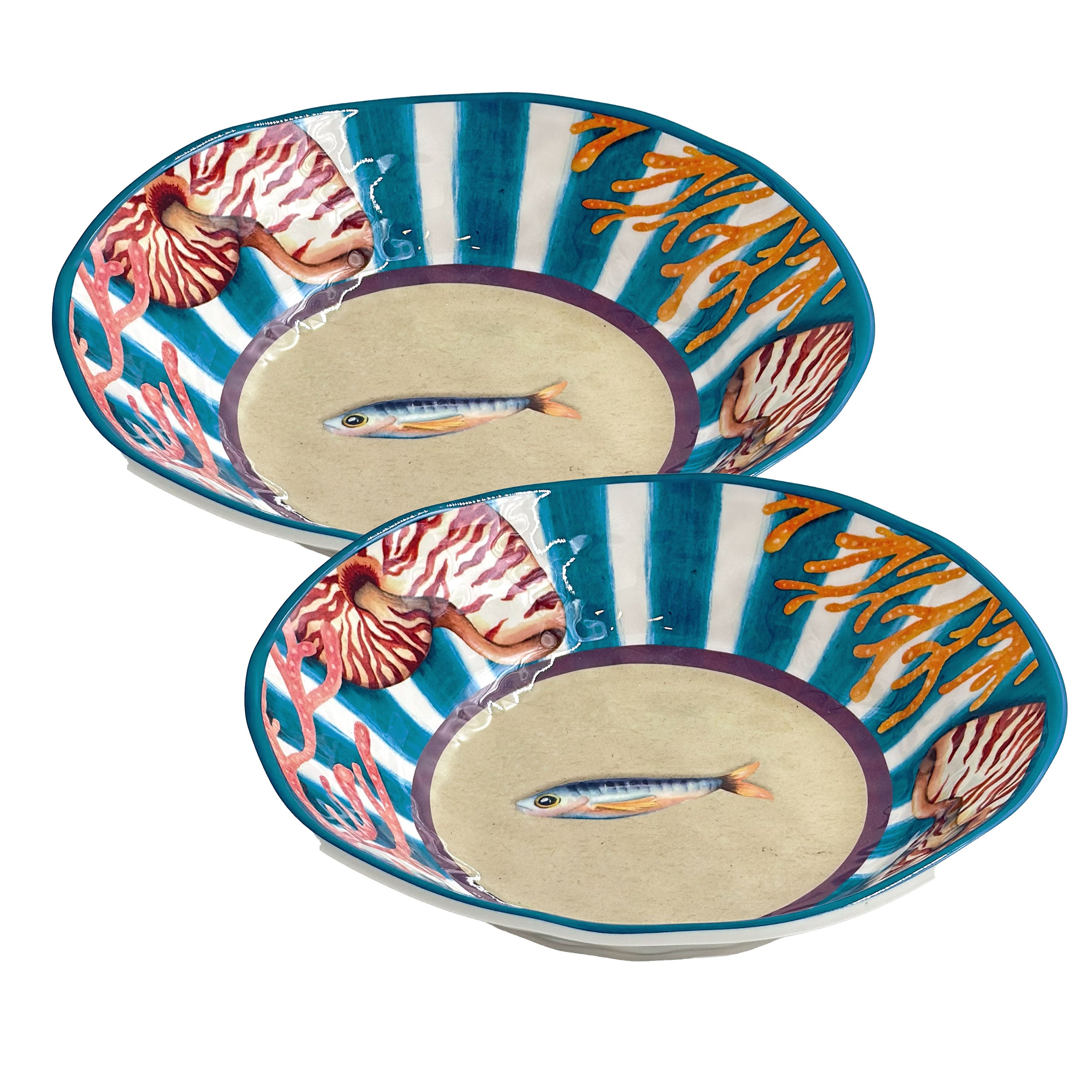 Set da 2, Piatto Fondo, Litorale - Melamina, 21cm