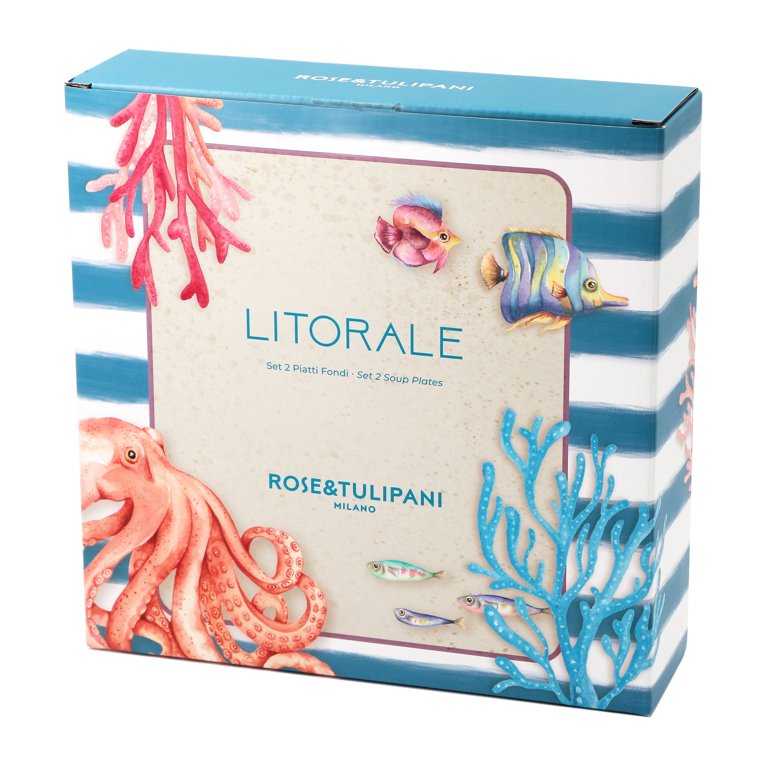 Set da 2, Piatto Fondo, Litorale - Melamina, 21cm