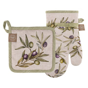 Set da 2, Set Guantone Presina, Olyvia - Tessuto, 18x30 cm + 17x17 cm