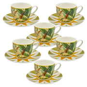 Set 6 Tazzine con piattino Giallo, Mirabilia - Porcellana, 90 ml