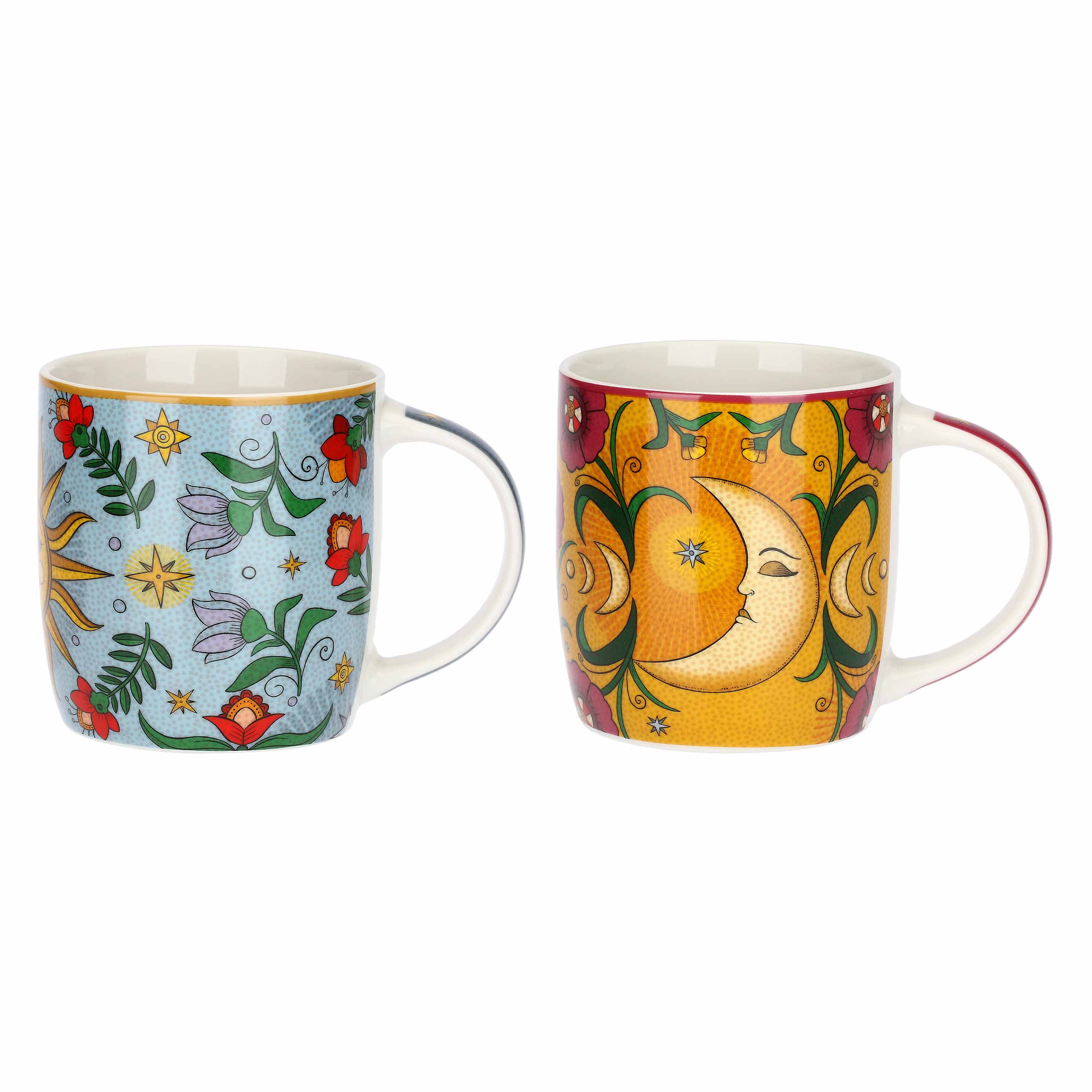 Set 2 Mug Sole E Luna, Mirabilia - Porcellana, 350 ml