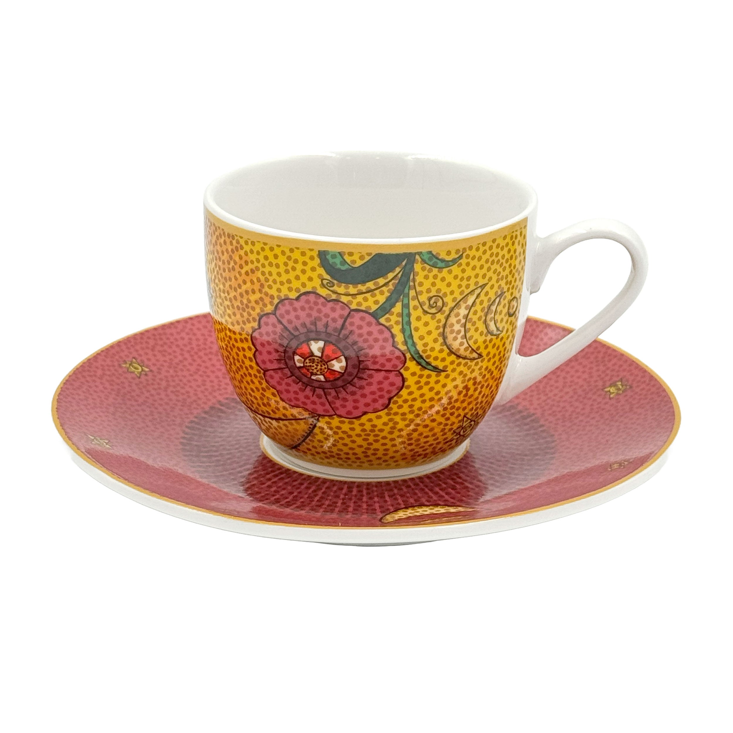 Set 2 Tazzine con piattino Sole e Luna, Mirabilia - Porcellana, 90 ml