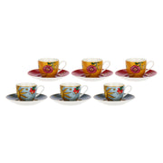 Set 6 Tazzine con piattino Sole e Luna, Mirabilia - Porcellana, 90 ml