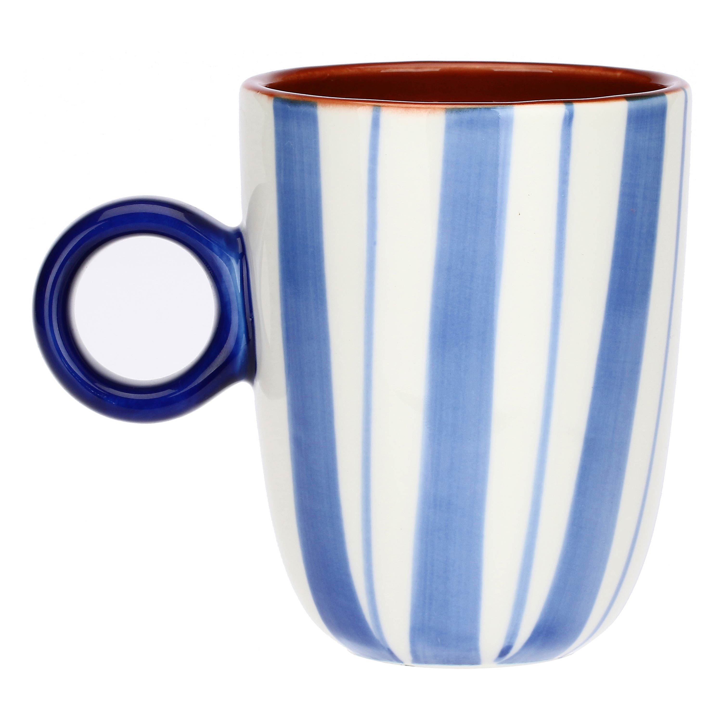 Mug Righe Blu, Attimi - Stoneware, 260 ml