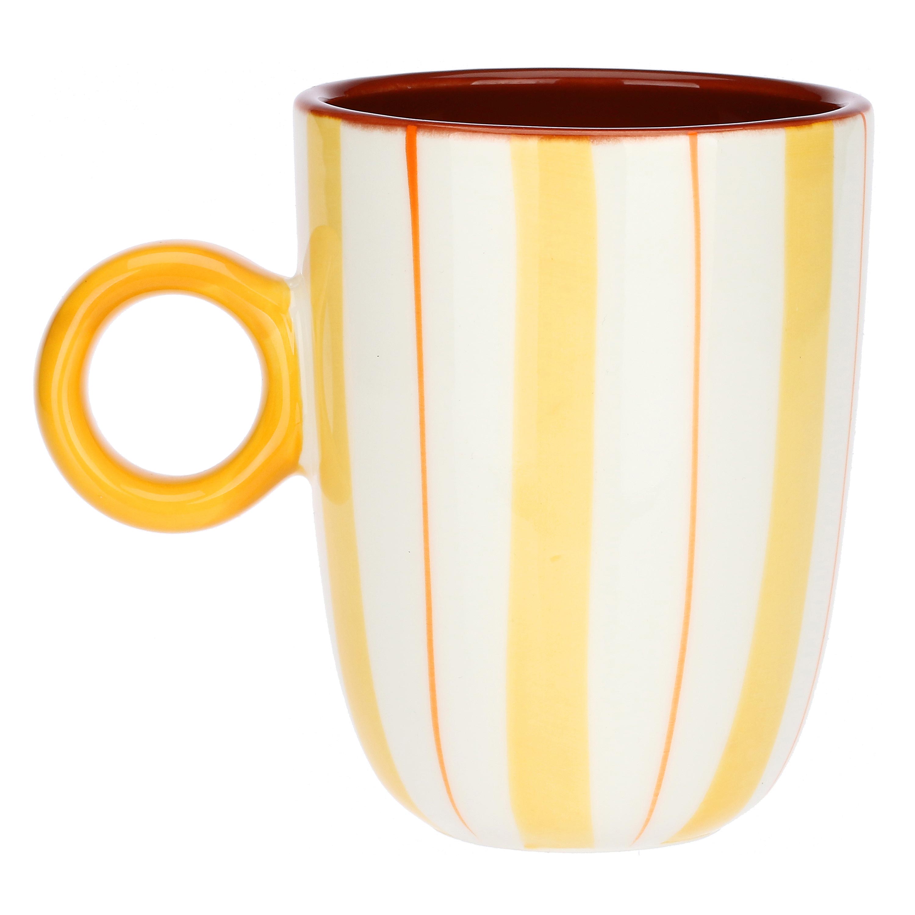 Mug Righe Giallo, Attimi - Stoneware, 260 ml