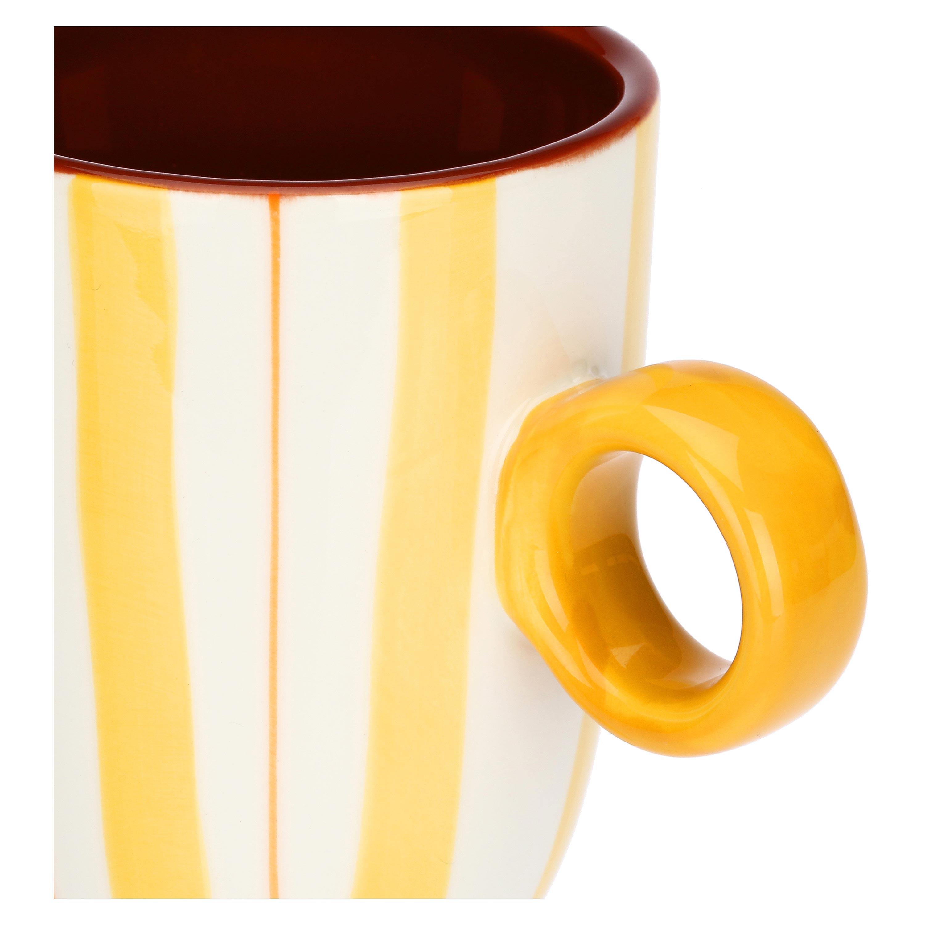 Mug Righe Giallo, Attimi - Stoneware, 260 ml